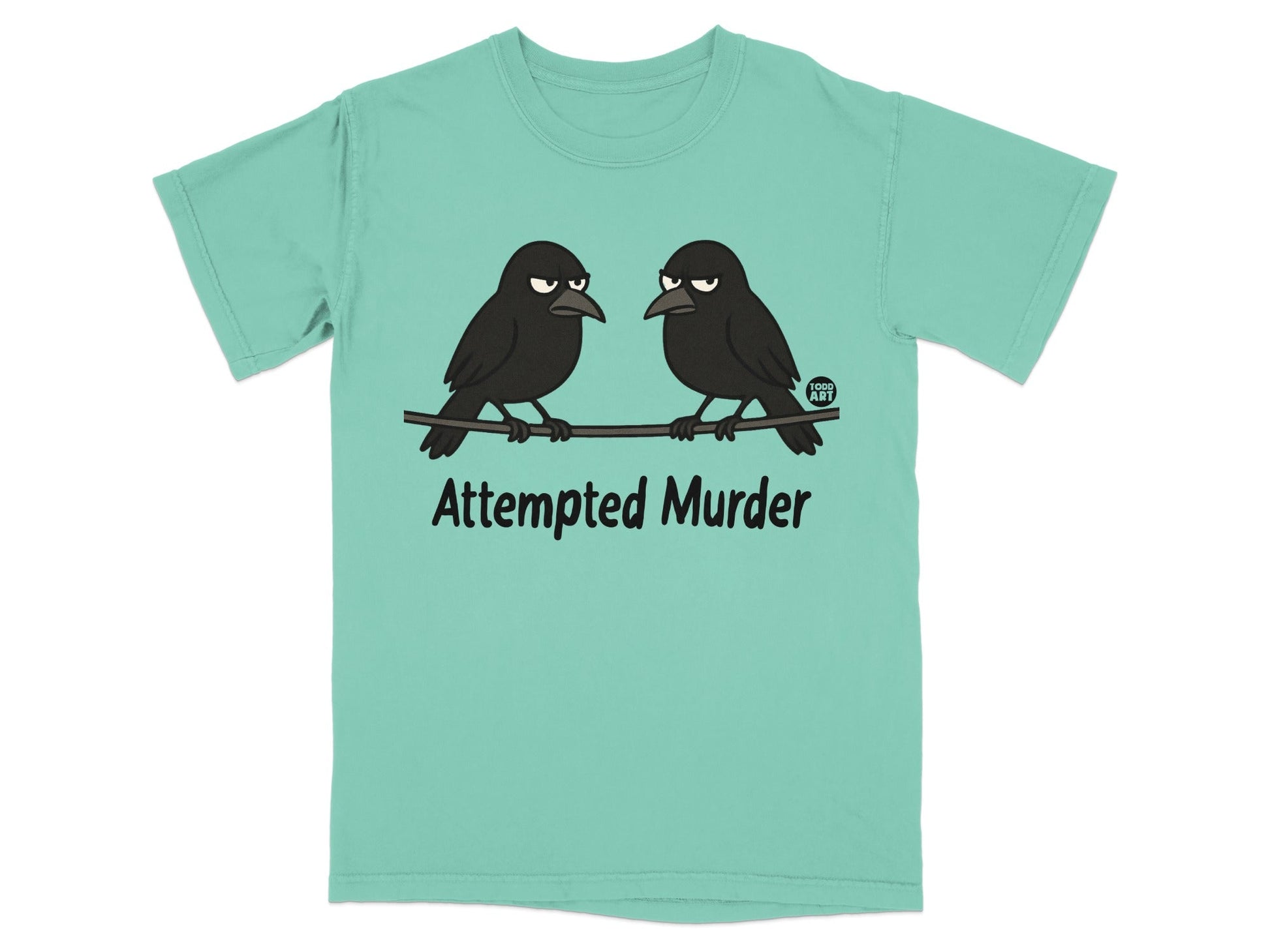 Funny Attempted Murder Crow Graphic T-Shirt