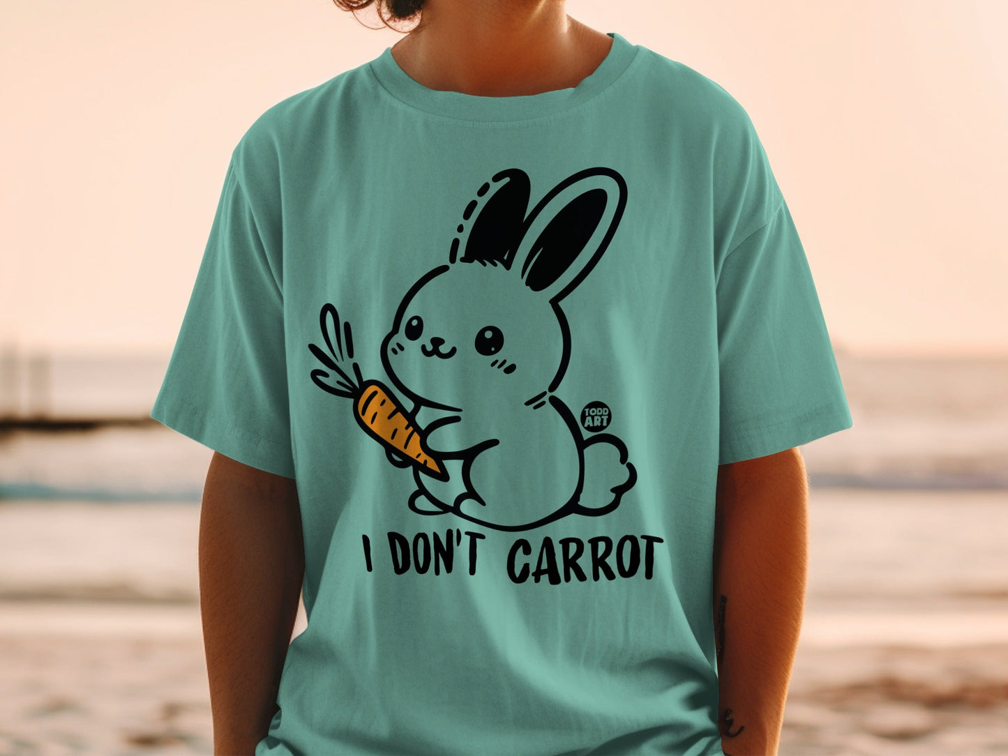 Cute Bunny I Don't Carrot Graphic T-Shirt