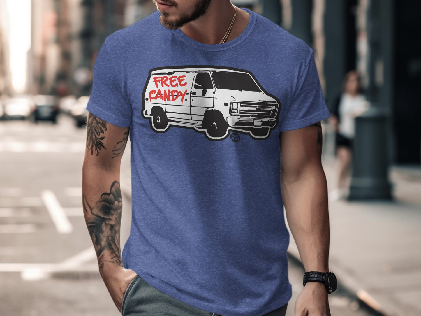 Free Candy Van Graphic Design T-Shirt