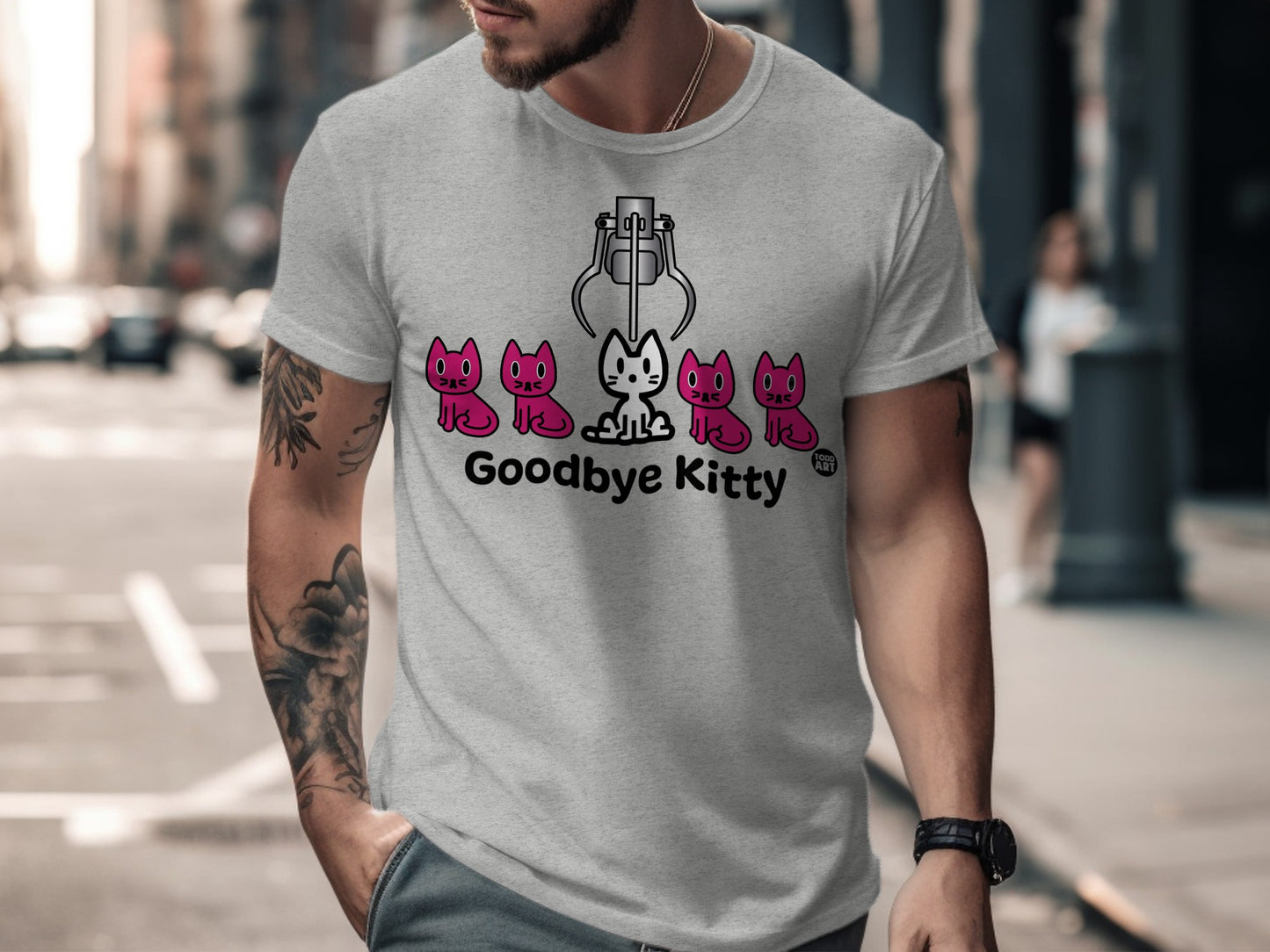 Goodbye Kitty Graphic Design T-Shirt