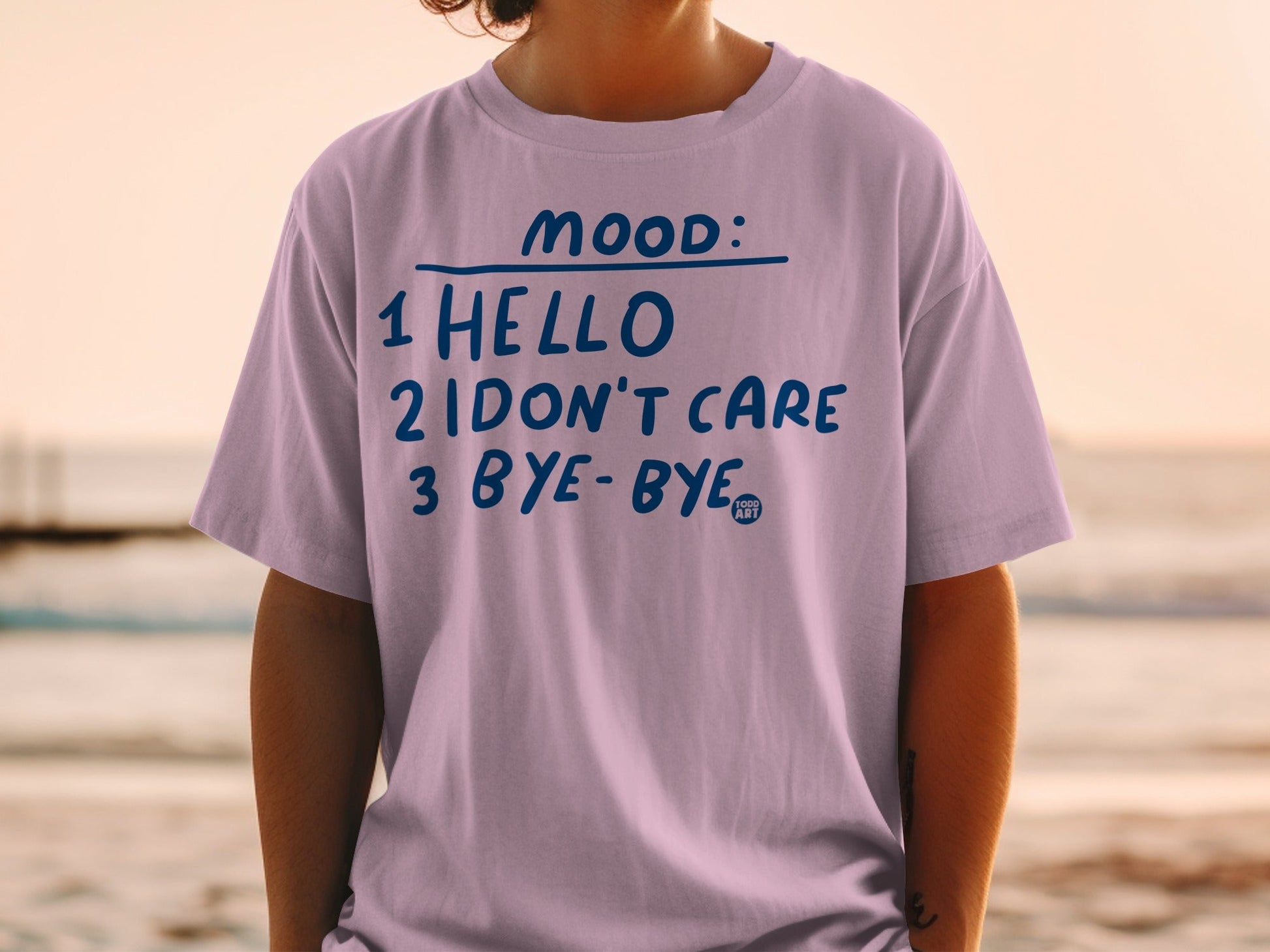 Mood Hello I Don't Care Bye-Bye Graphic T-Shirt