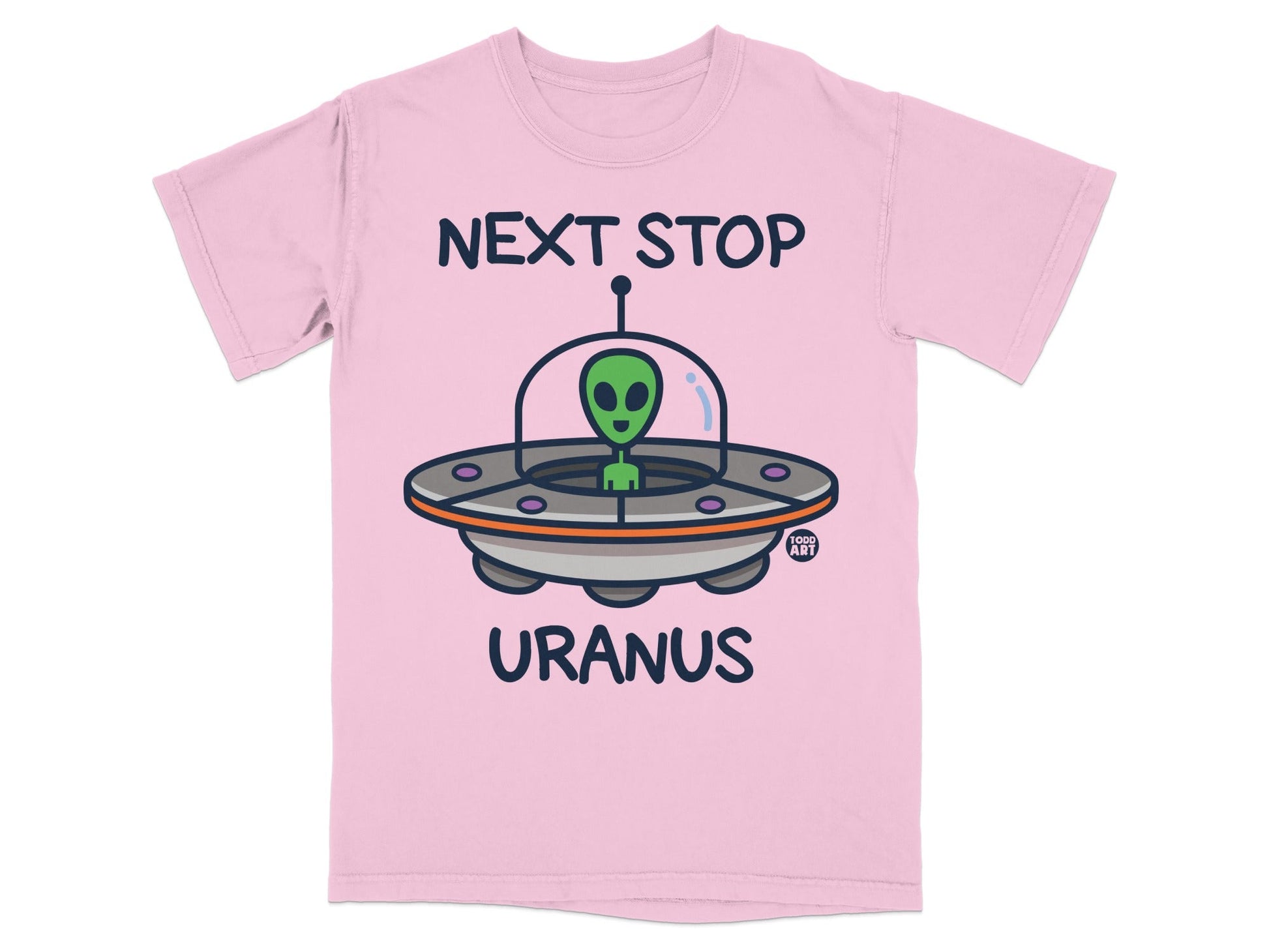 Next Stop Uranus Alien T-shirt with Spaceship Design