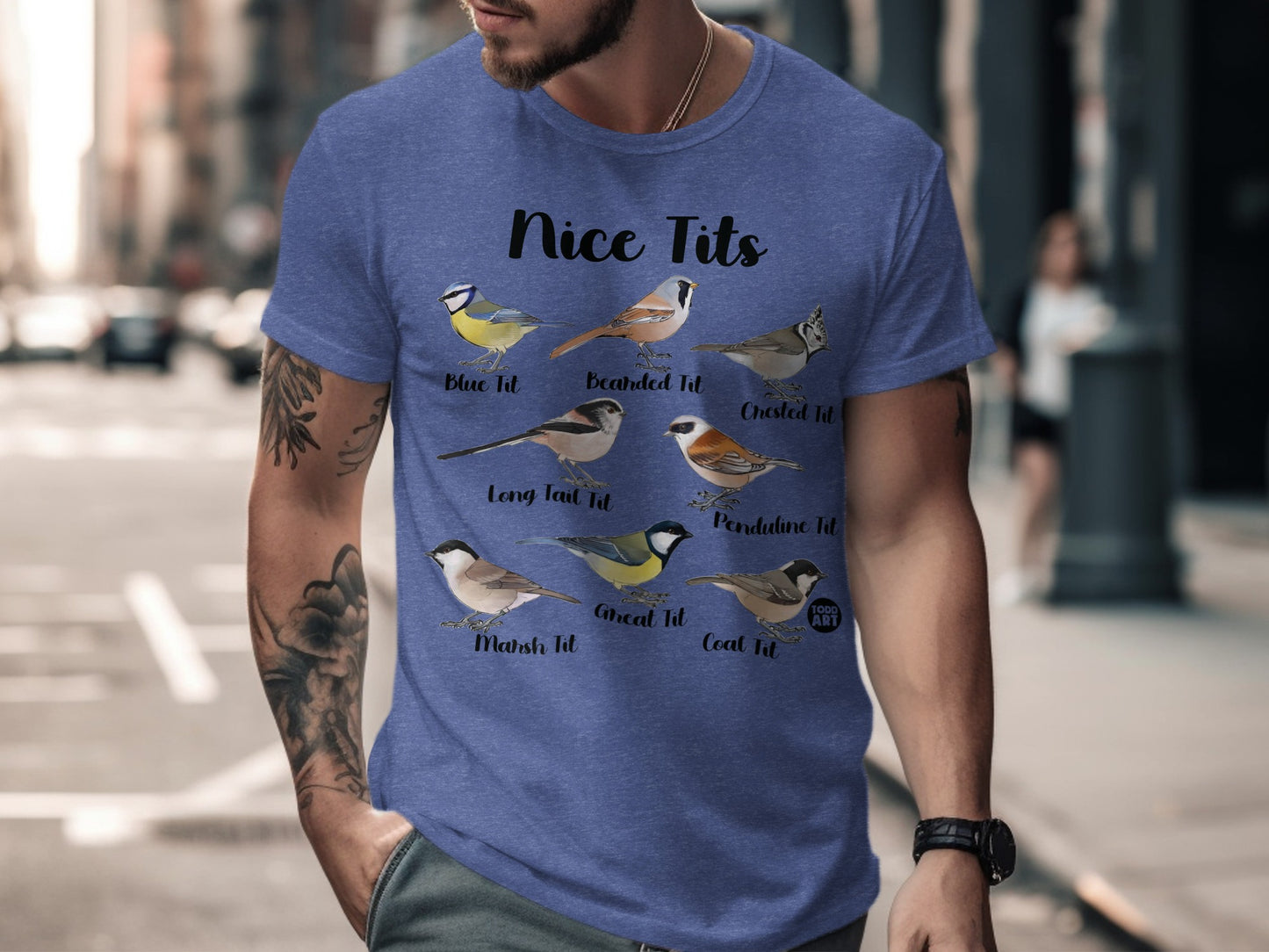 Nice Tits Bird Species Graphic T-shirt
