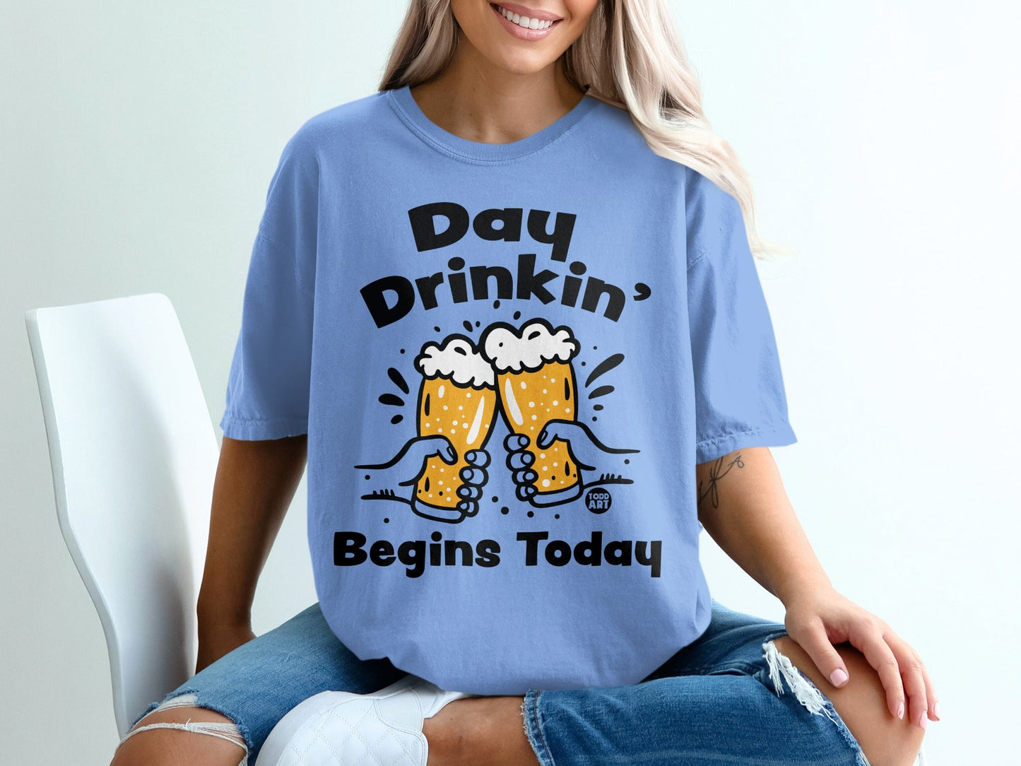 Day Drinkin' Begins Today Graphic Tee Shirt