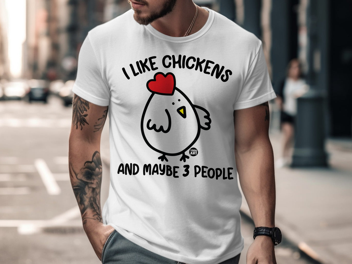 I Like Chickens And Maybe 3 People Funny T-Shirt