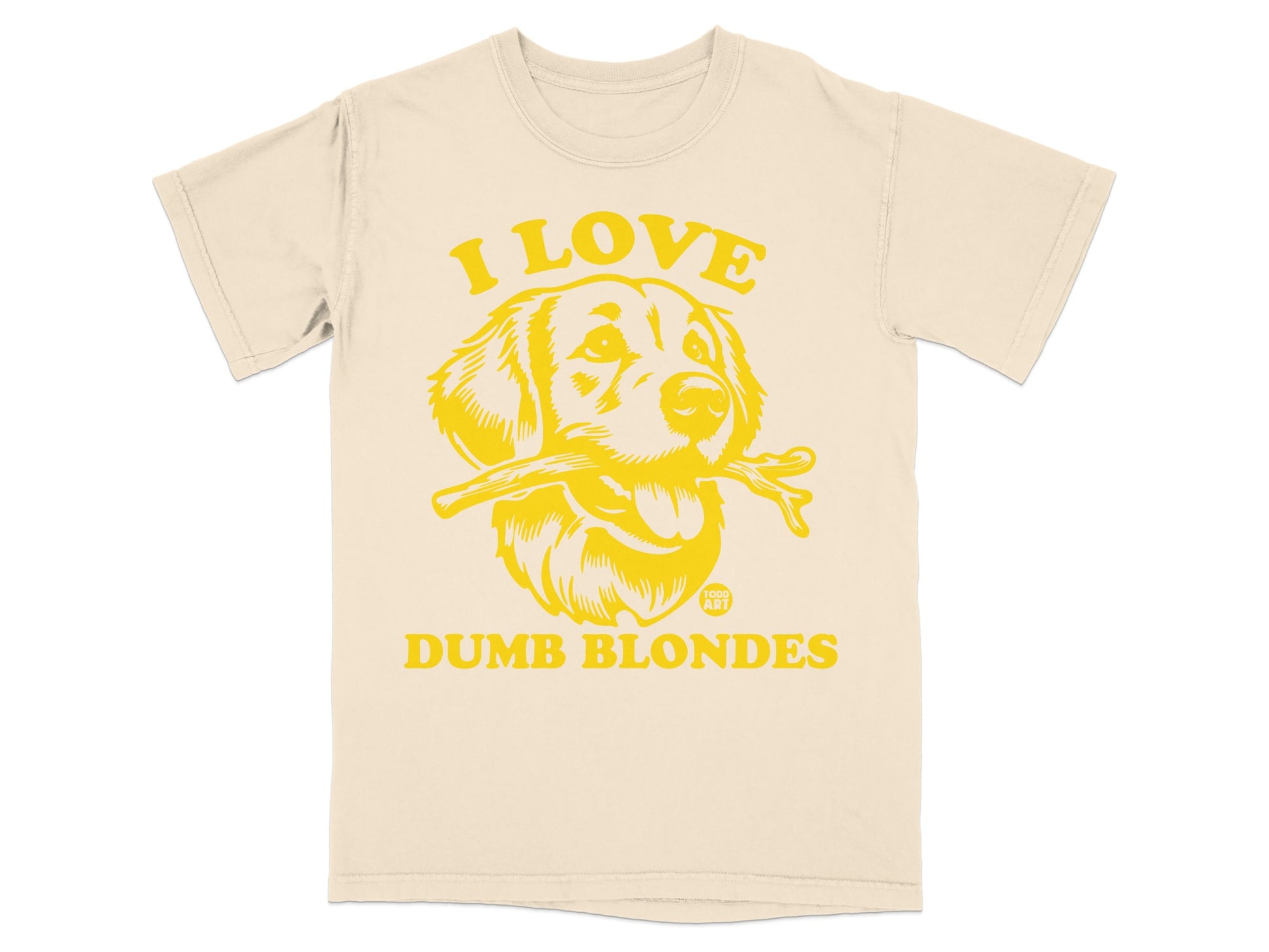I Love Dumb Blondes Dog with Bone Graphic T-shirt