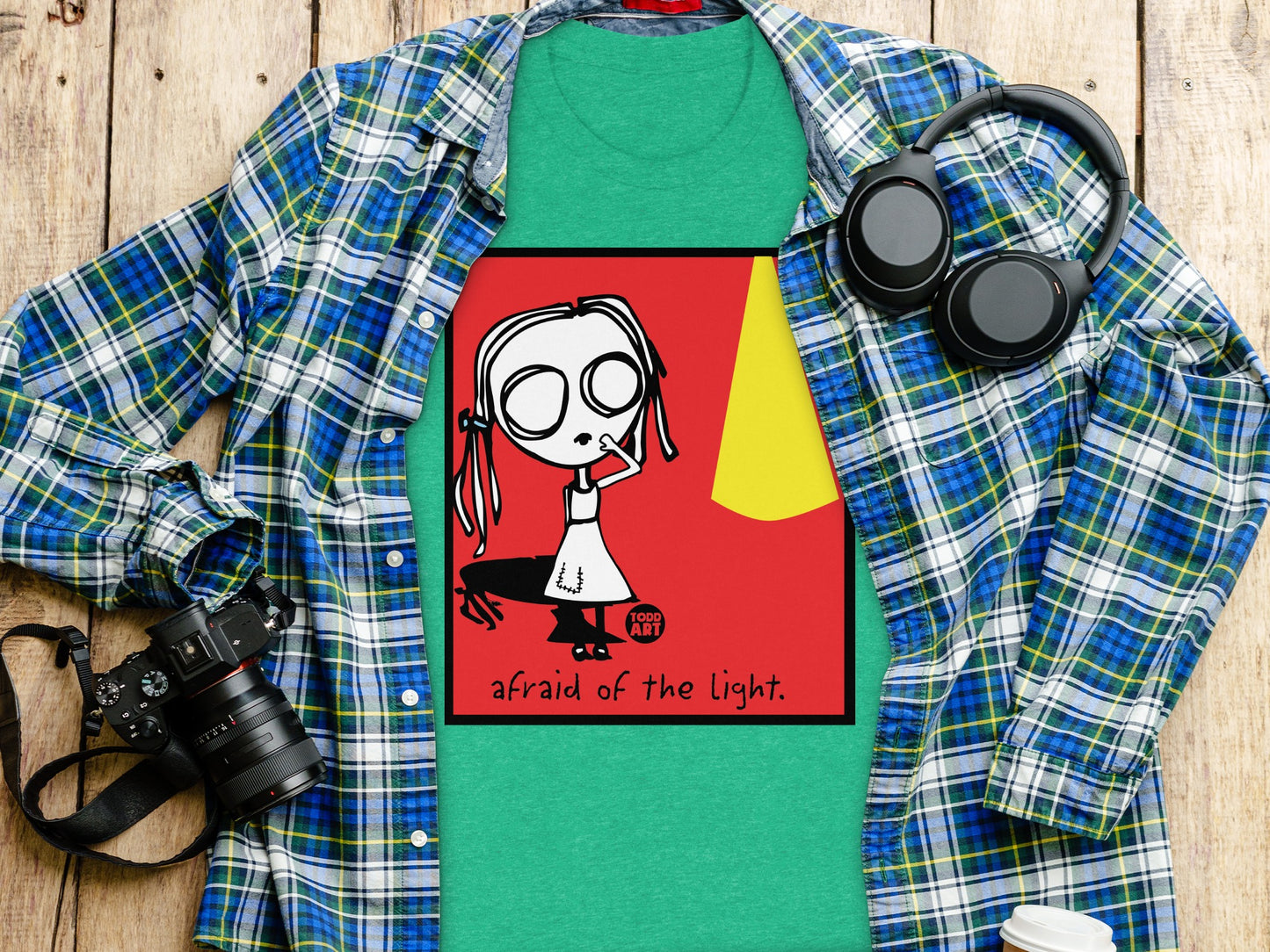 Afraid of the Light Graphic Tee with Unique Design