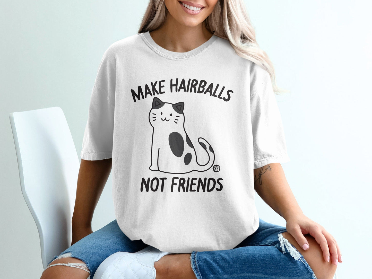 Make Hairballs Not Friends Funny Cat Graphic Shirt