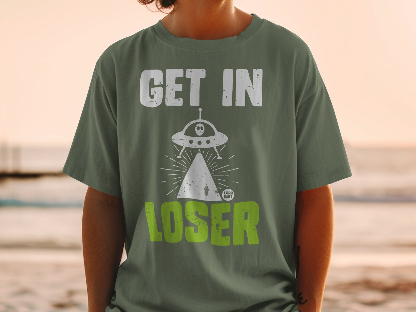 Get in Loser UFO Graphic Funny T-Shirt Product