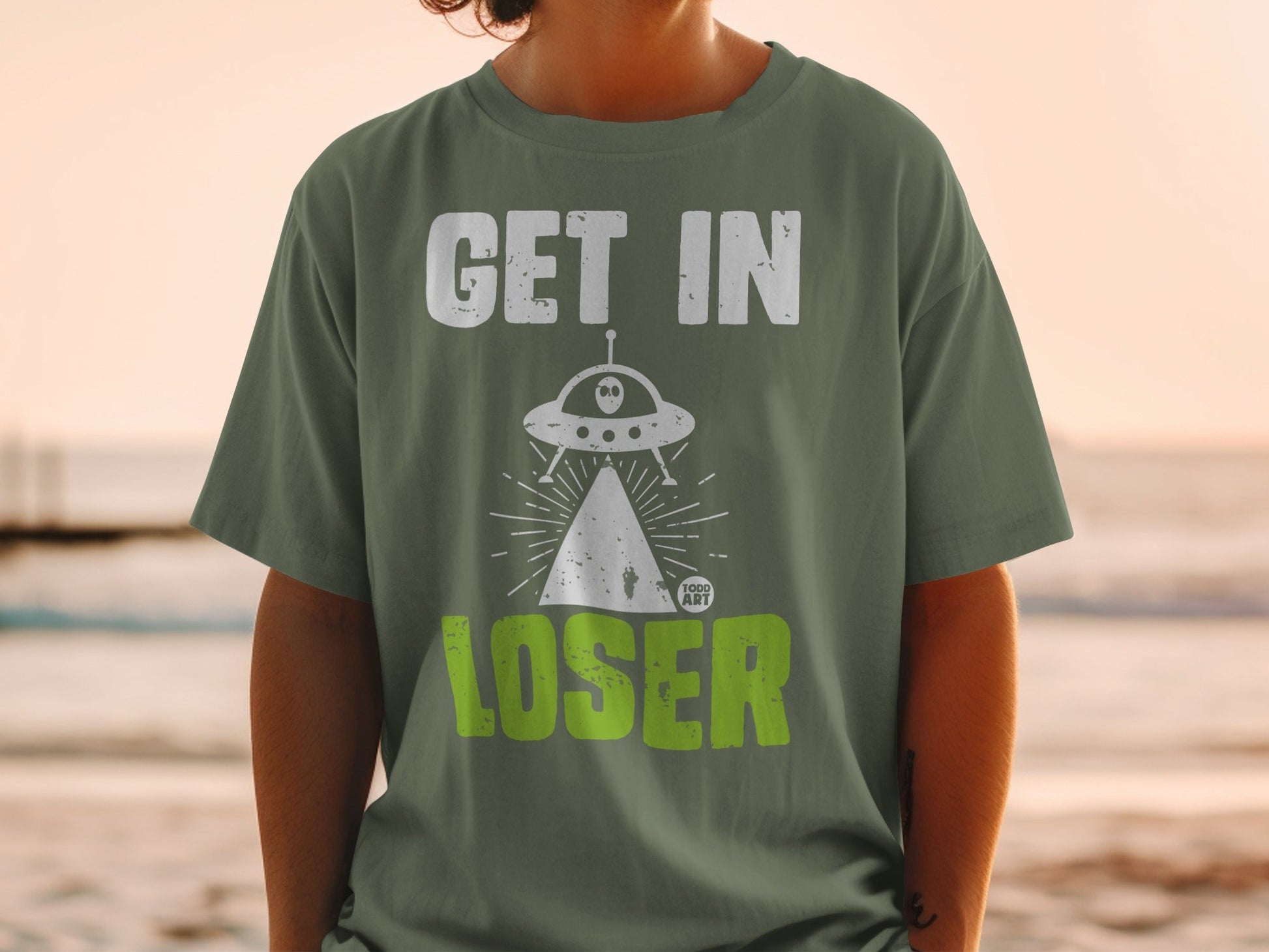 Get in Loser UFO Graphic Funny T-Shirt Product