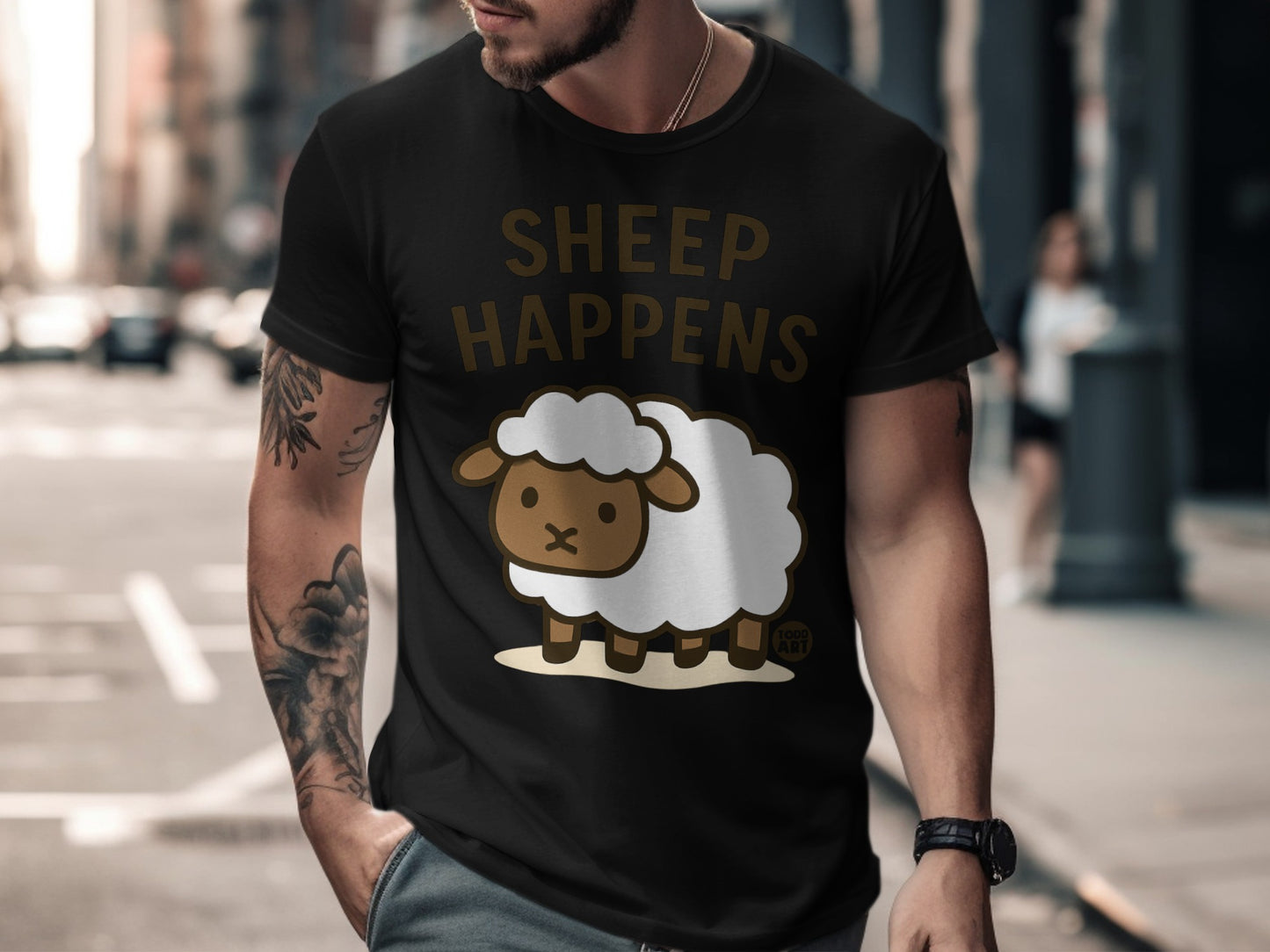 Sheep Happens Shirt with Cute Sheep Artwork Product