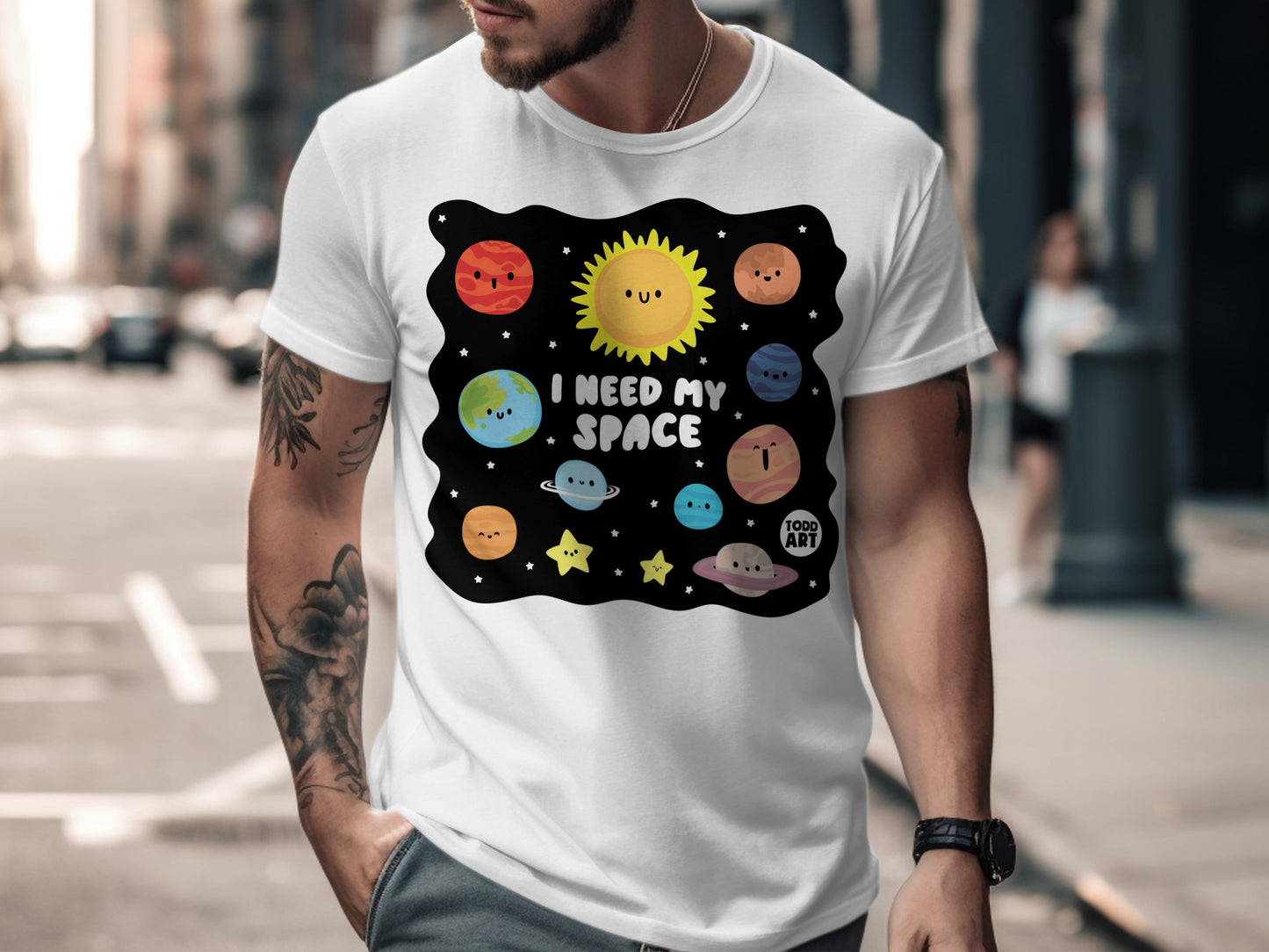I Need My Space Solar System Themed T-Shirt