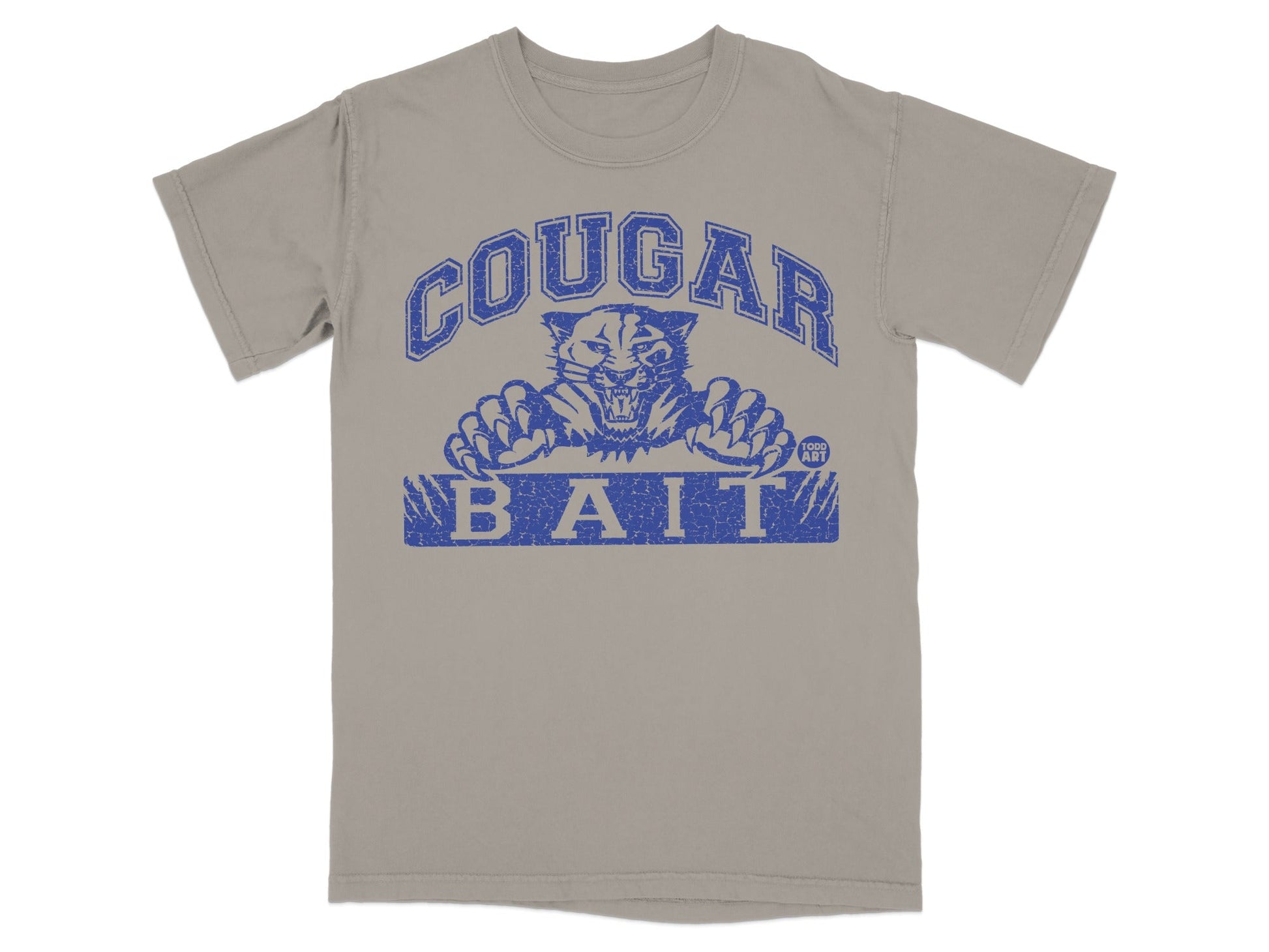 COUGAR BAIT Graphic Tee with Blue Distressed Print
