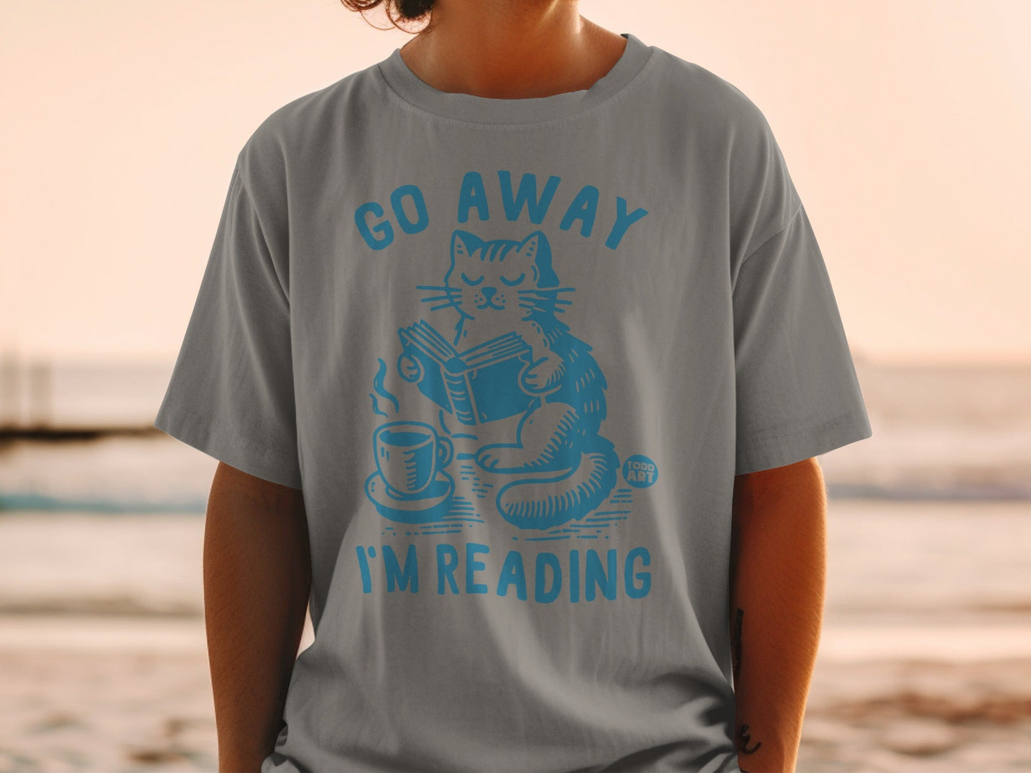 Go Away I'm Reading Cat and Coffee T-Shirt
