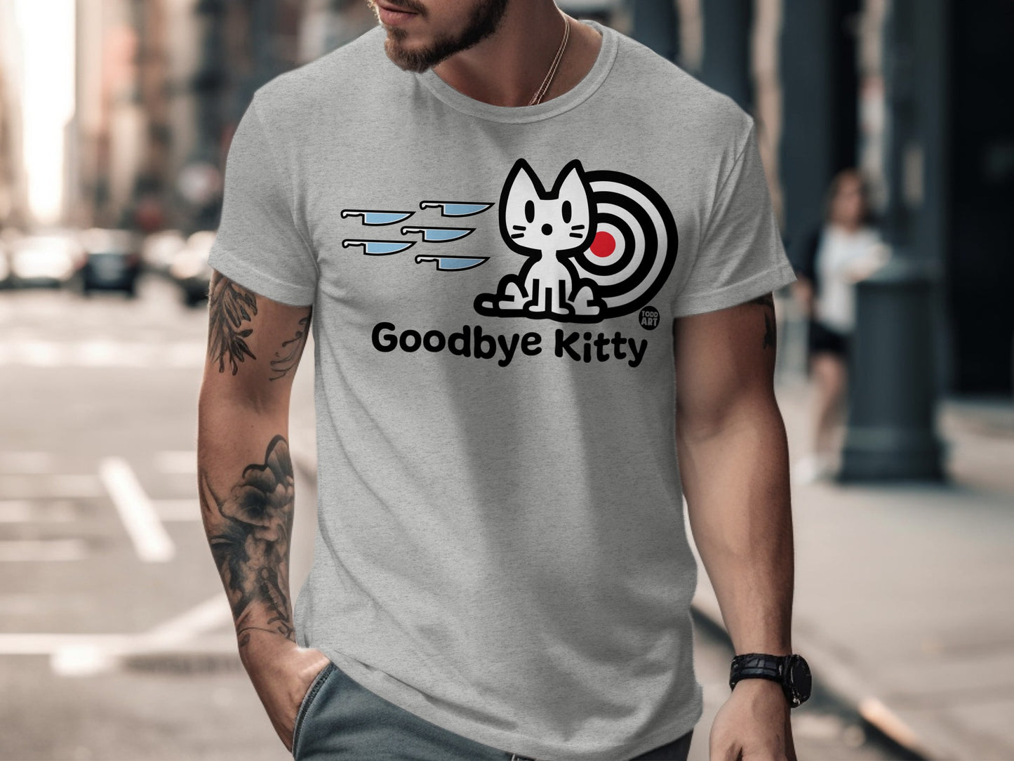 Goodbye Kitty Graphic Tee Shirt for Men