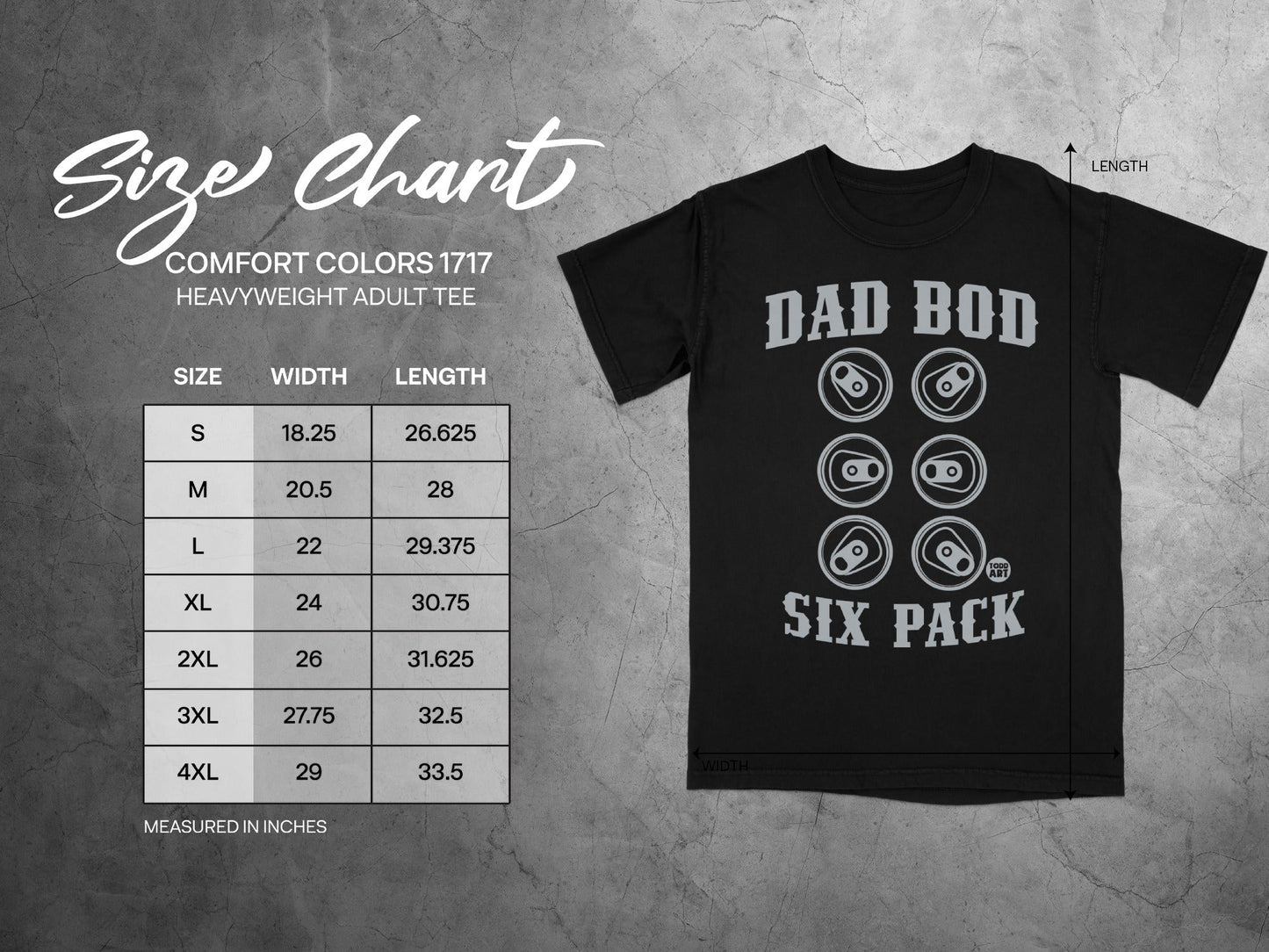 Dad Bod Six Pack Comfort Colors Heavyweight Adult Tee