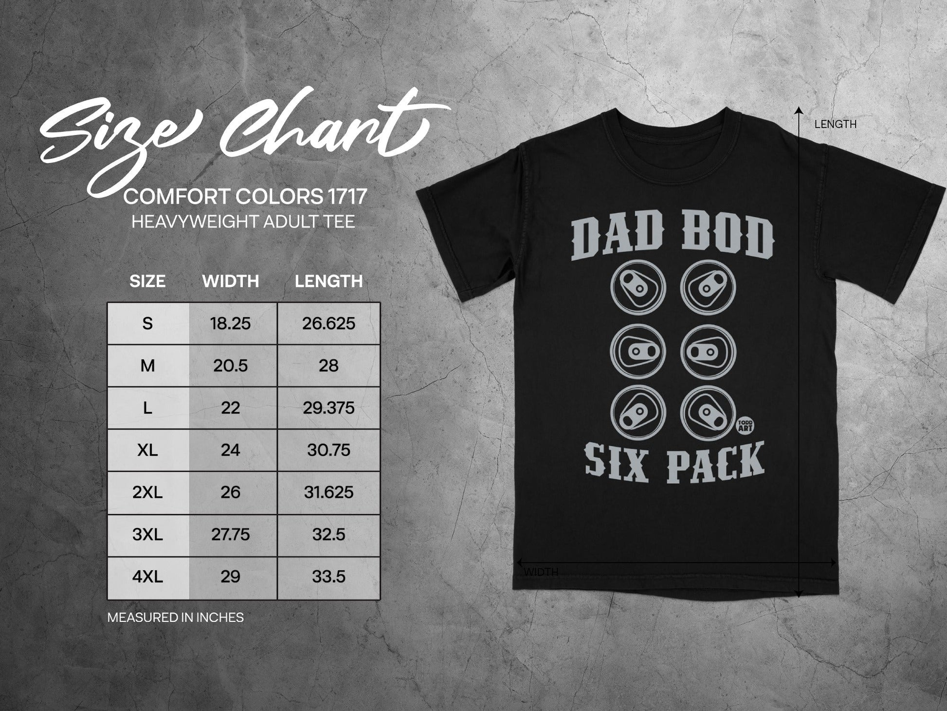 Dad Bod Six Pack Comfort Colors Heavyweight Adult Tee