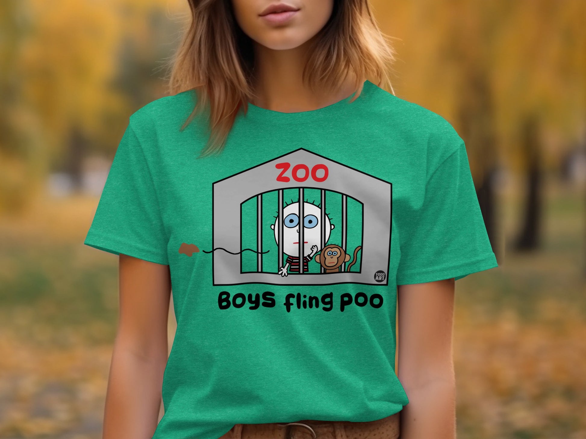 Zoo Boys Fling Poo Graphic Tee Shirt