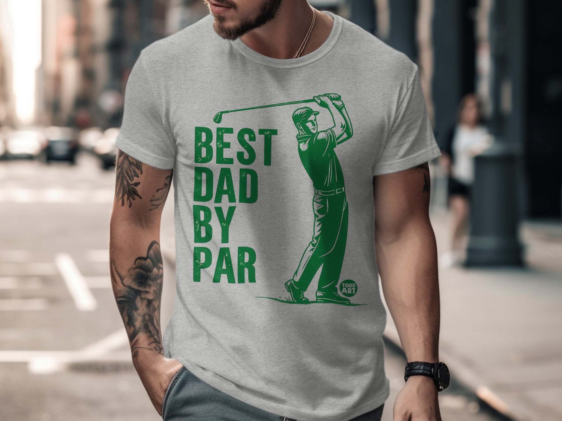 Best Dad By Par Golf T-Shirt for Father's Day Gift