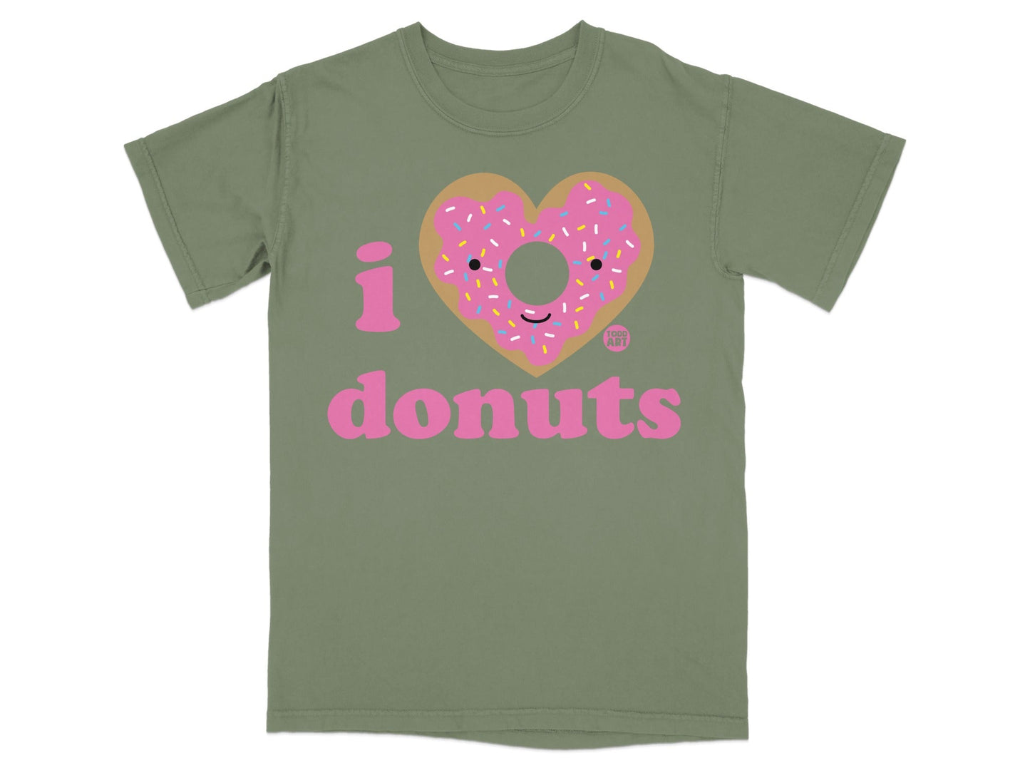 Cute I Love Donuts Graphic T-shirt Fun Donut Design