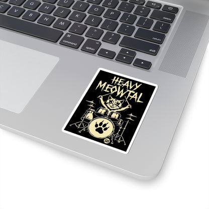 Drum CatTodd Art Sticker