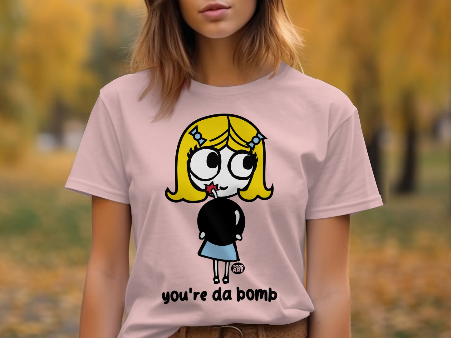 Cute Illustrated Character with You're Da Bomb T-Shirt