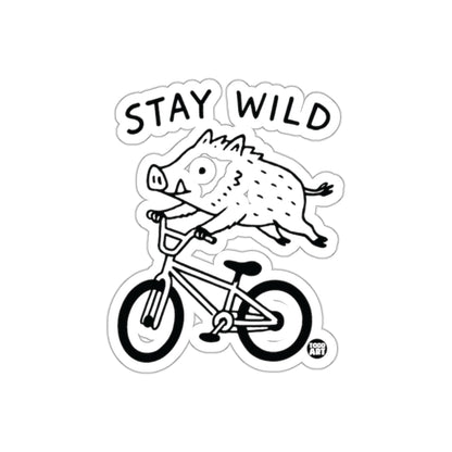 Stay Wild Boar On Bike Funny Animal Art Todd Art sticker