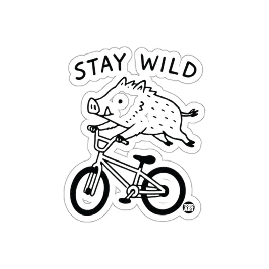 Stay Wild Boar On Bike Funny Animal Art Todd Art sticker