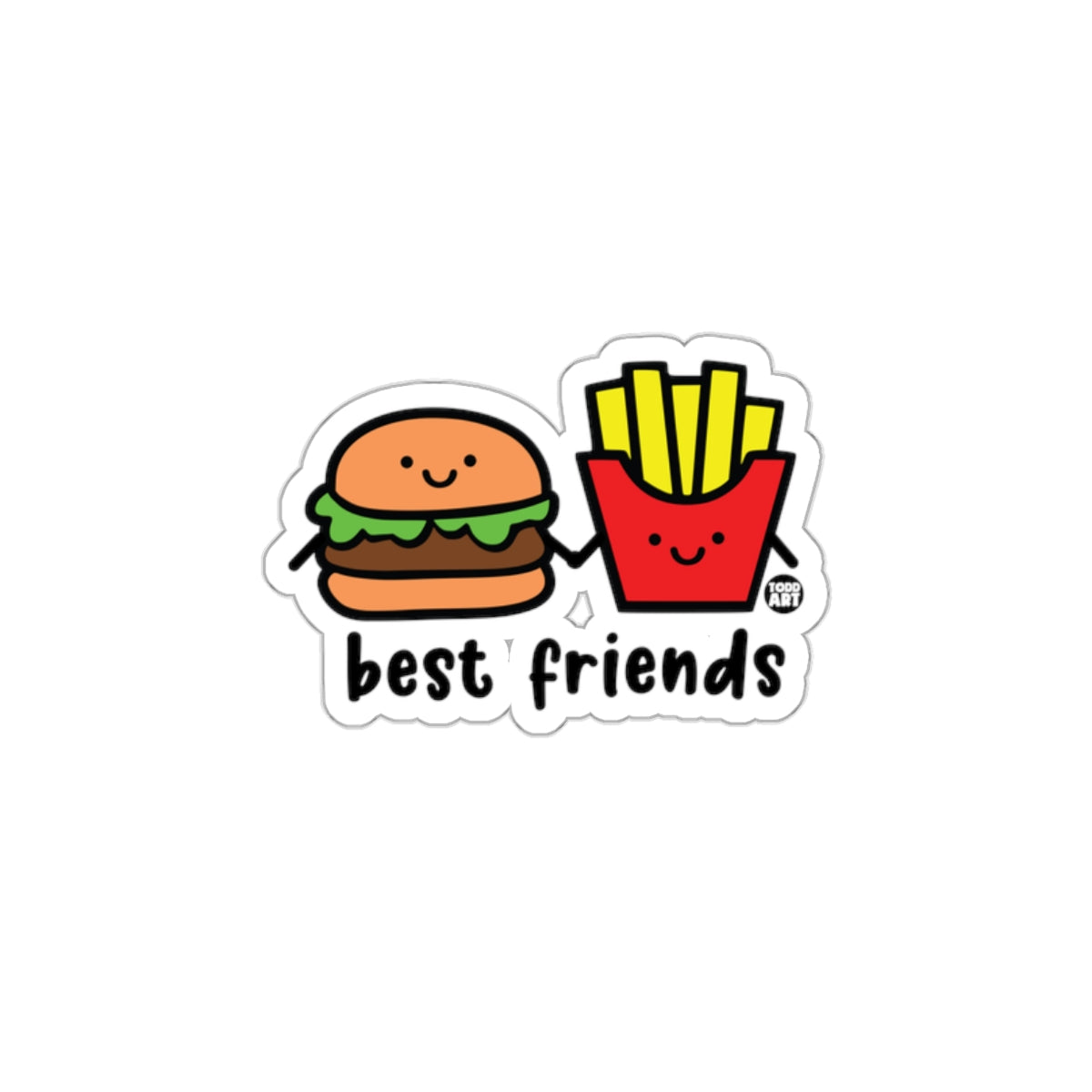 Best Friends Burger and Fries Sticker Product