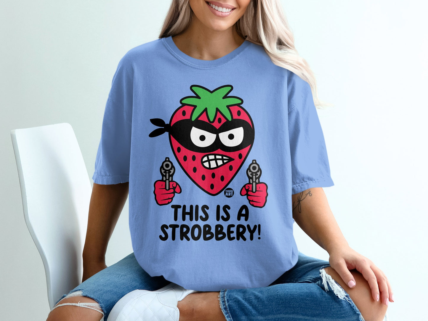 Blue THIS IS A STROBBERY Funny Strawberry Design product type