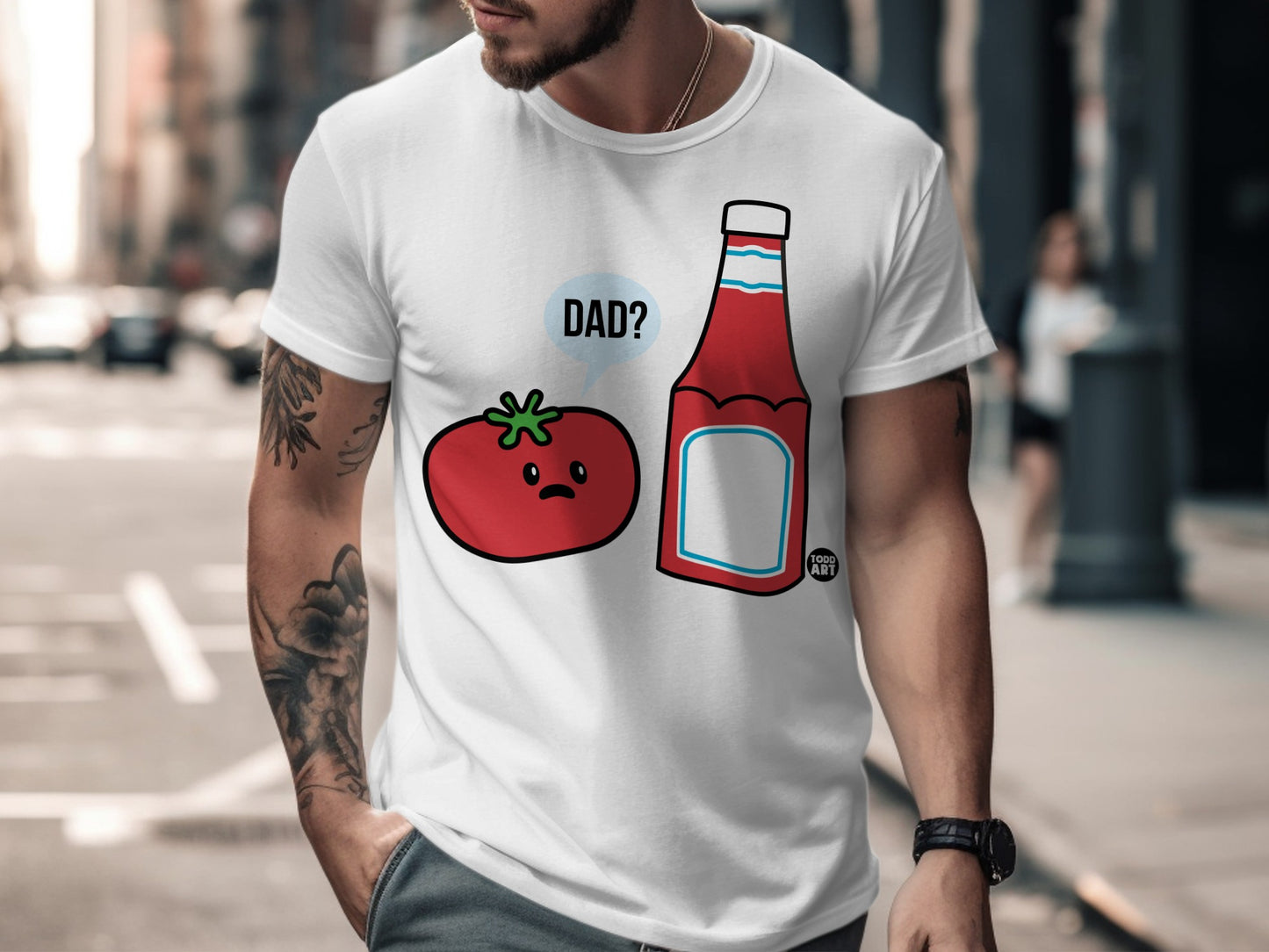 Funny Tomato and Ketchup Dad Humor T-shirt
