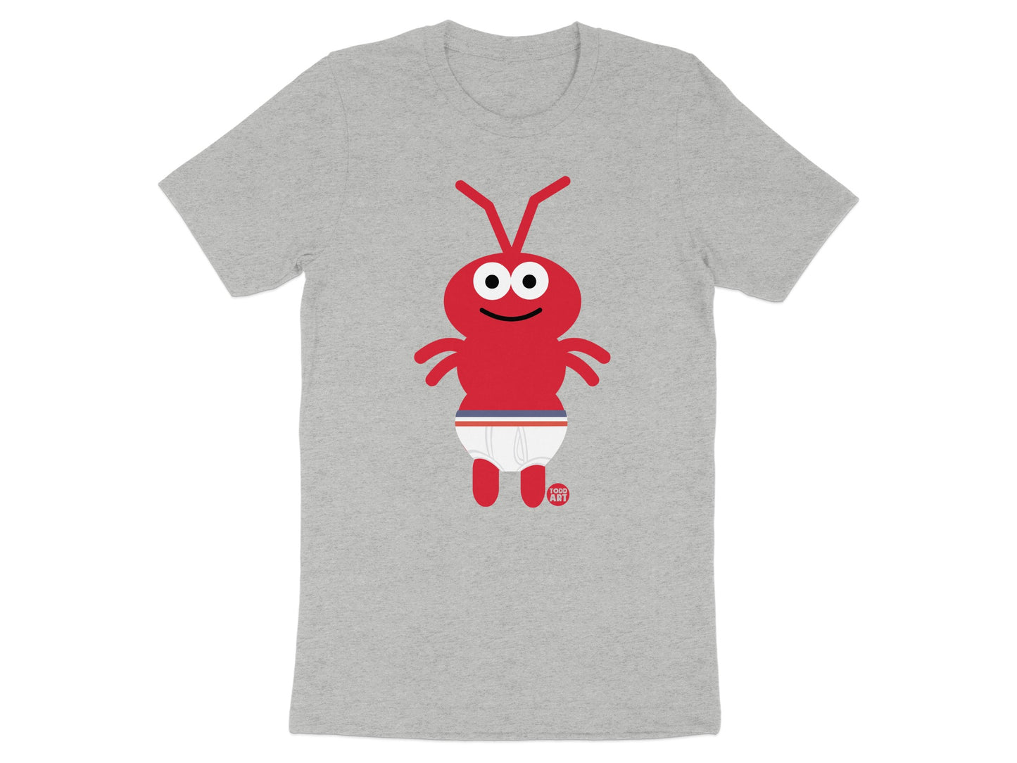 Red Ant with White Shorts Illustration T-shirt