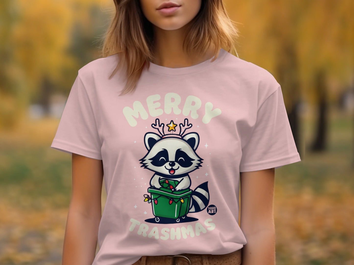 Merry Trashmas Cute Raccoon Holiday T-shirt