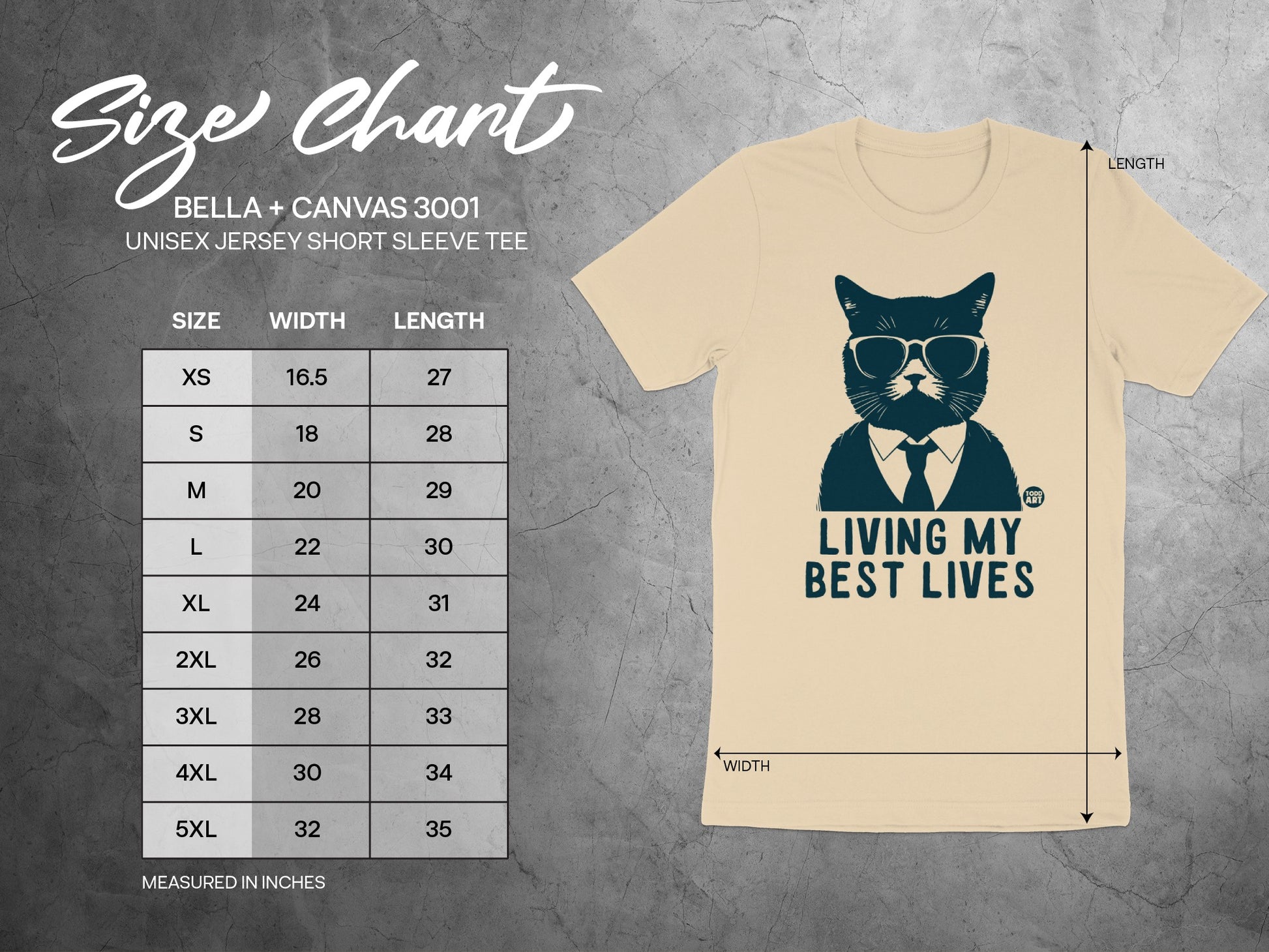 Living My Best Lives Cat in Sunglasses T-Shirt