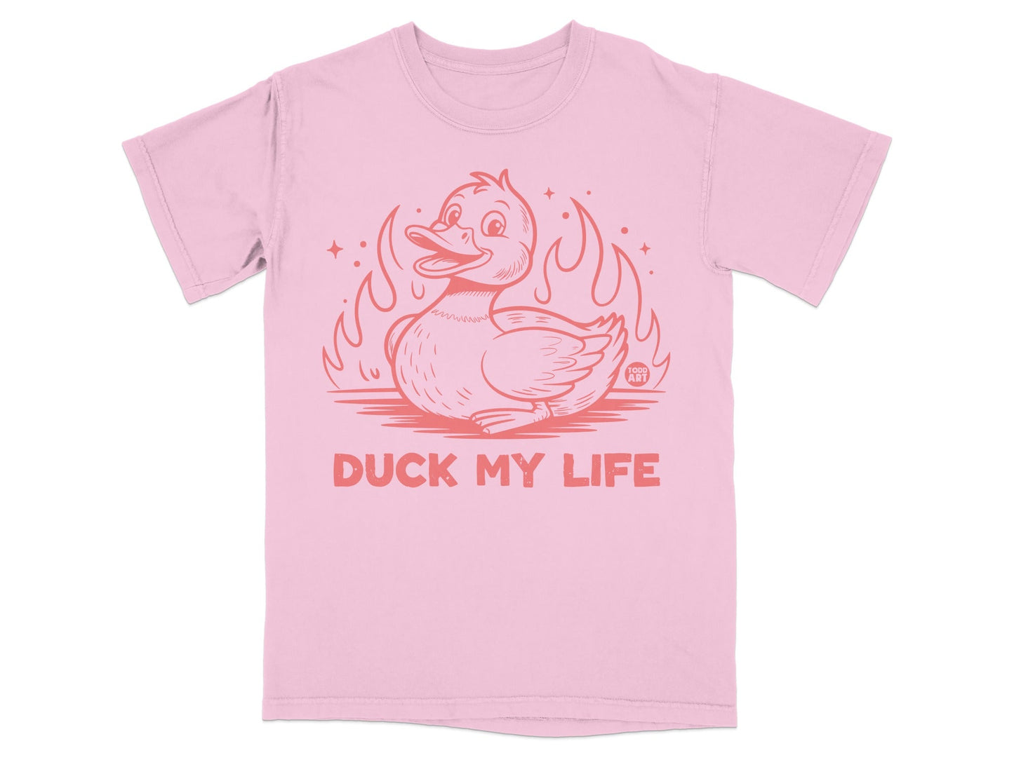 Fun Pink Duck My Life Graphic Tee Shirt