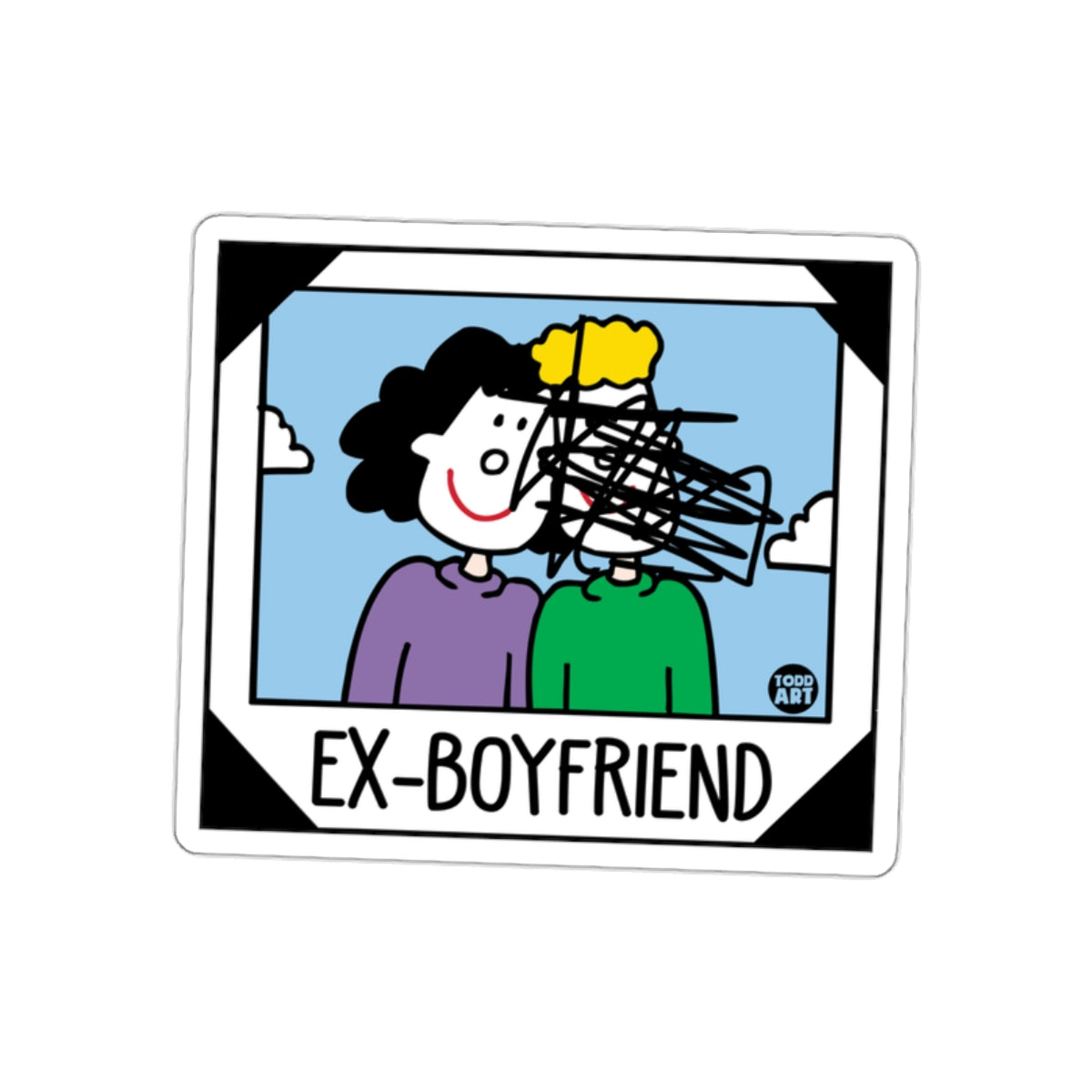 Funny Ex-Boyfriend Illustration Sticker for Humorous Gifts