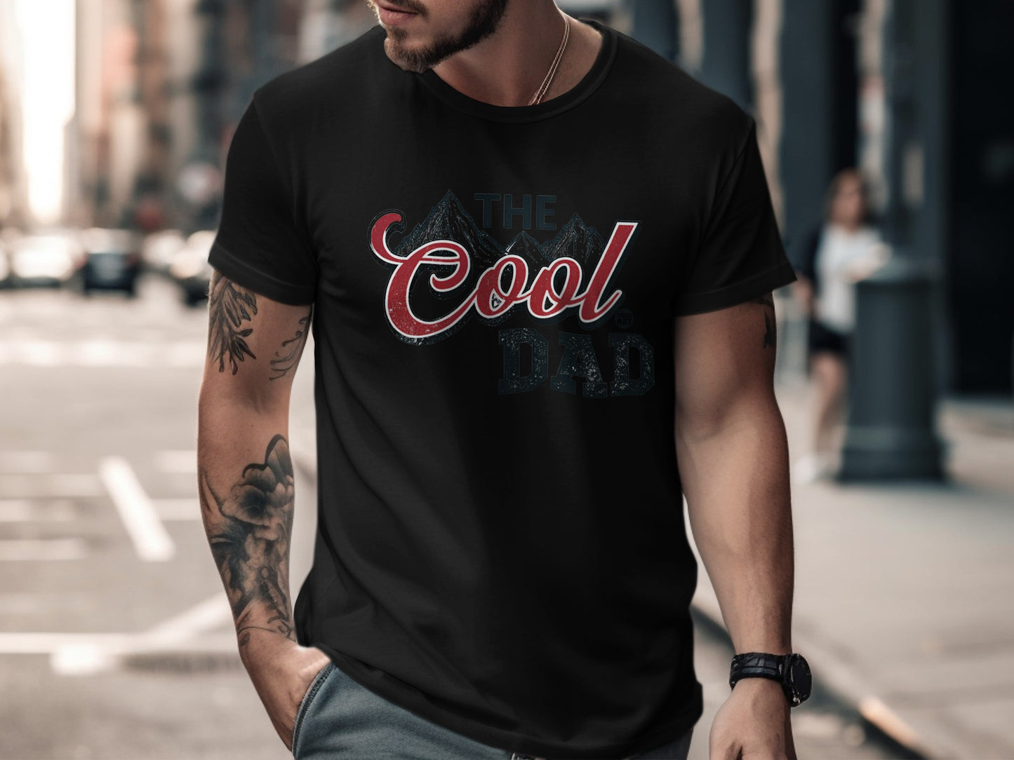 The Cool Dad Graphic Print T-shirt for Men Casual Tee