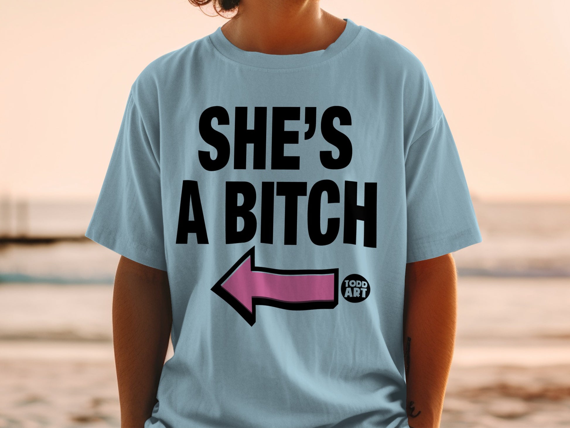 She's a bitch pink arrow Todd Art product type