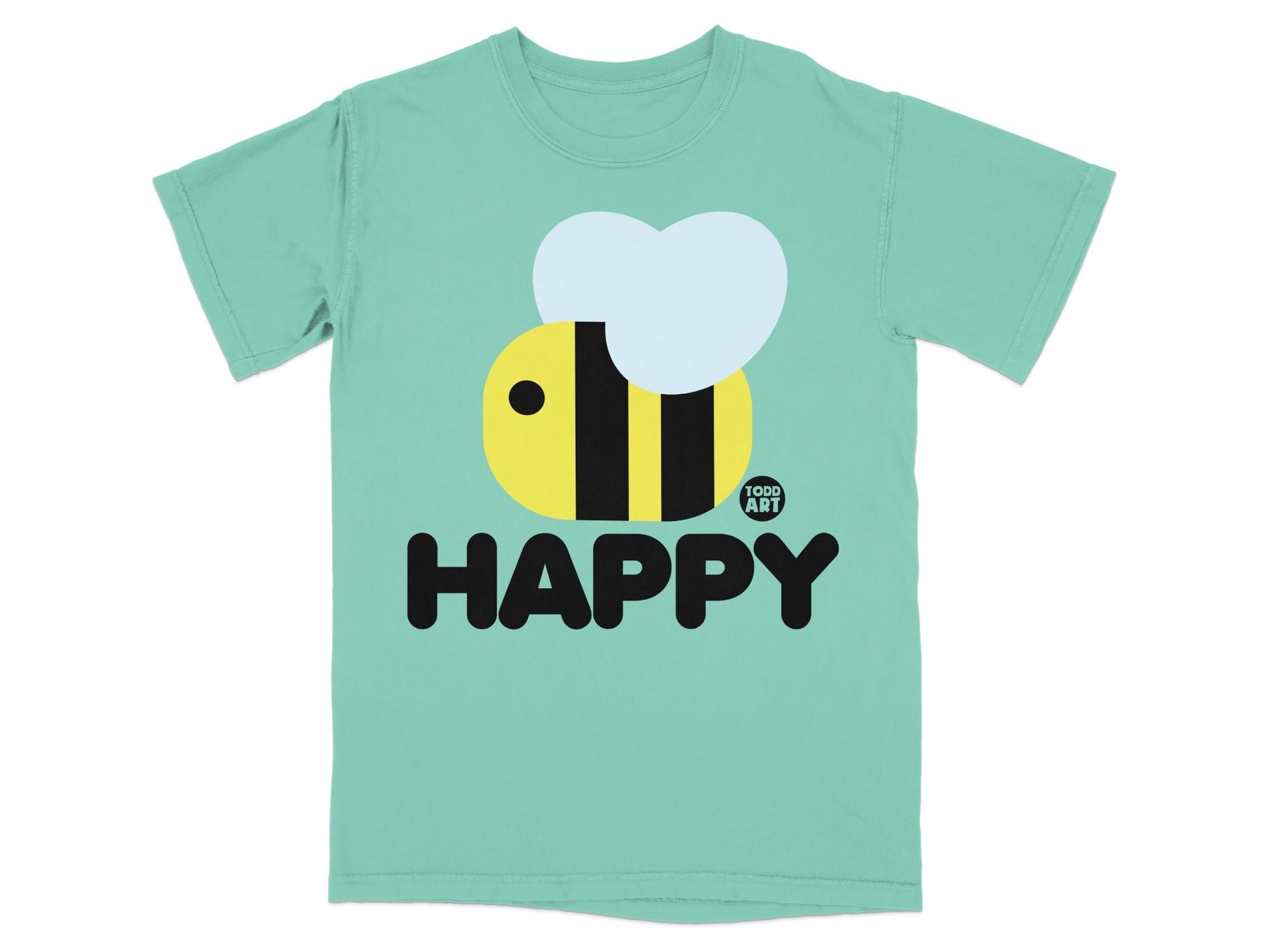 Happy Bee Todd Art Graphic Tee for a Fun Look