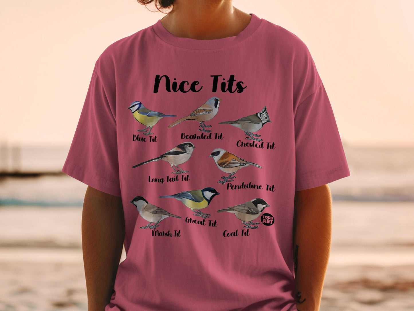 Nice Tits Bird Species Illustration Shirt