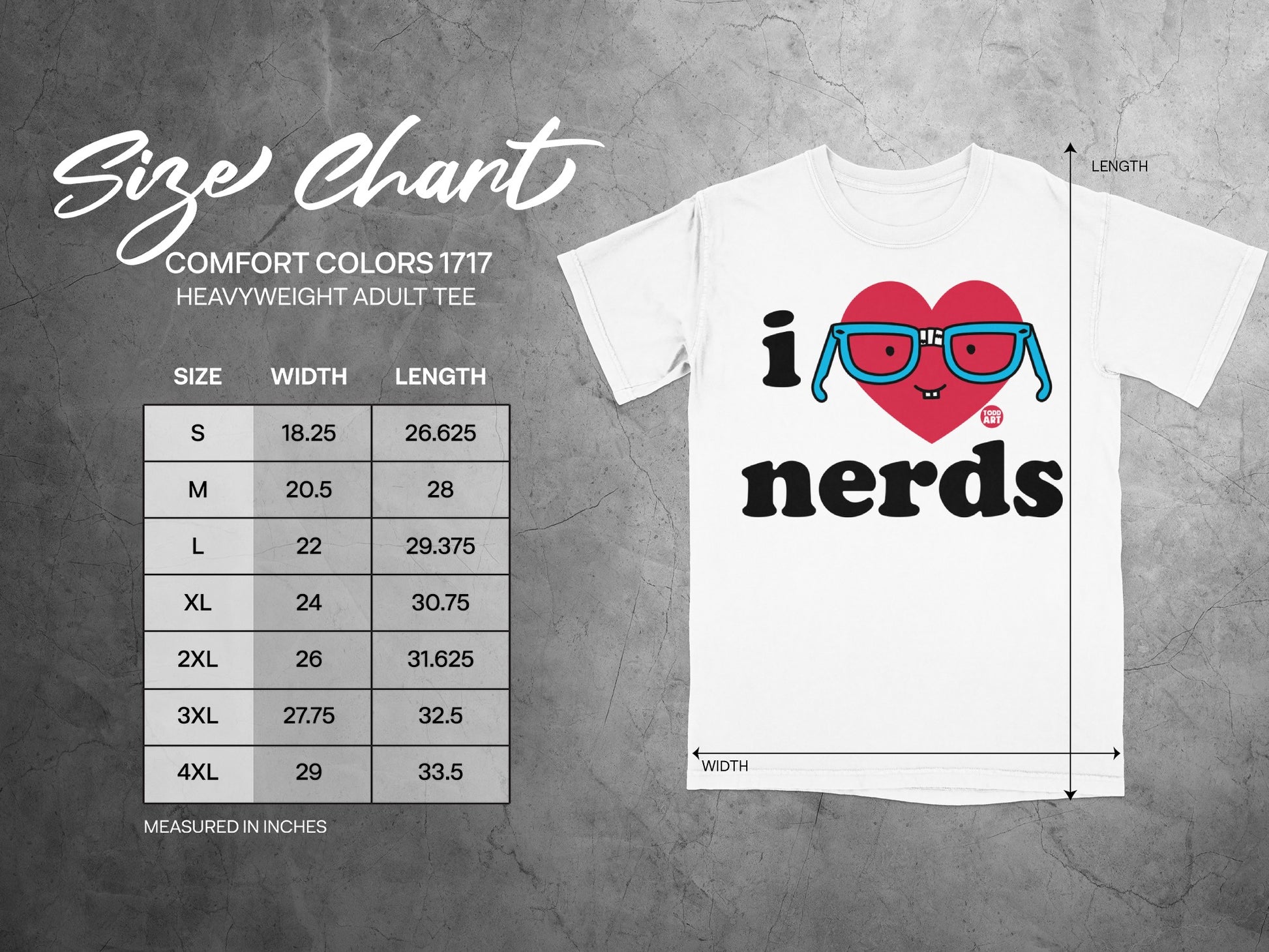 I Love Nerds Graphic Tee with Heart Design