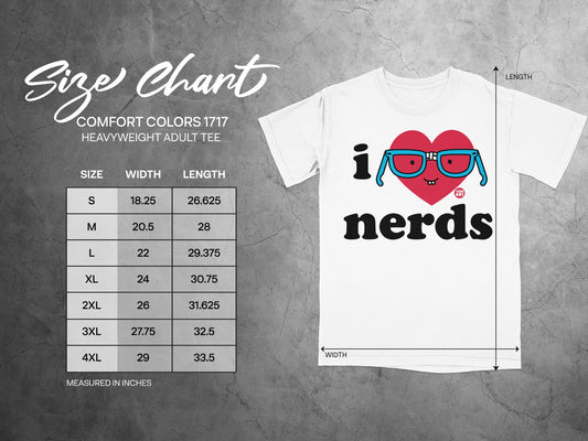 I Love Nerds Graphic Tee with Heart Design