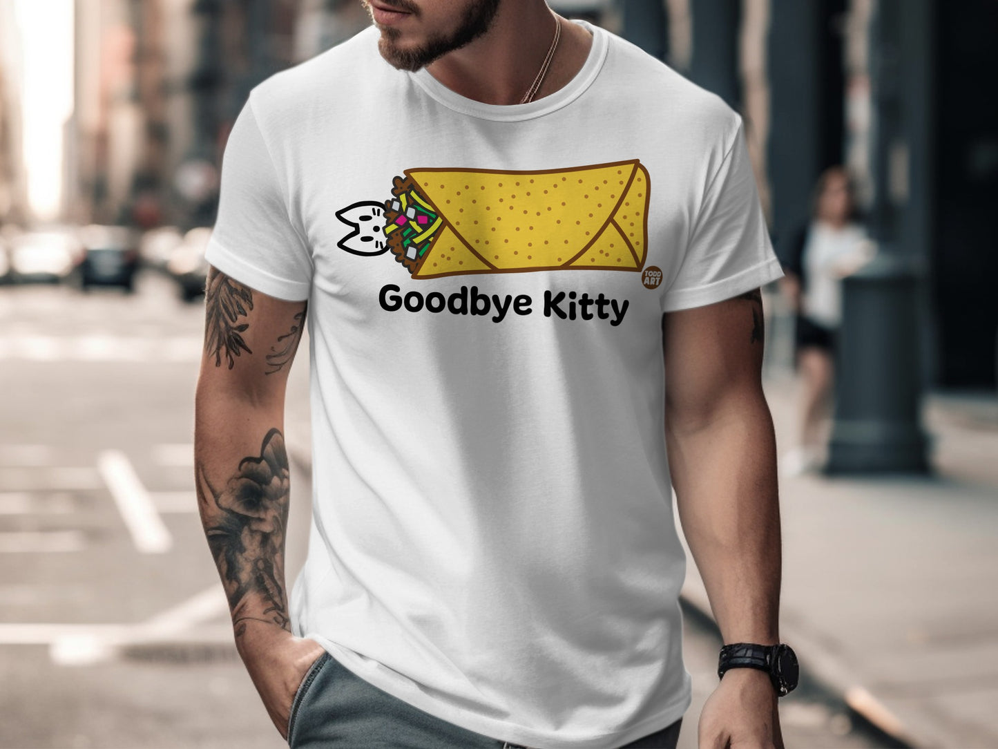 Goodbye Kitty Taco Graphic T-Shirt for Men