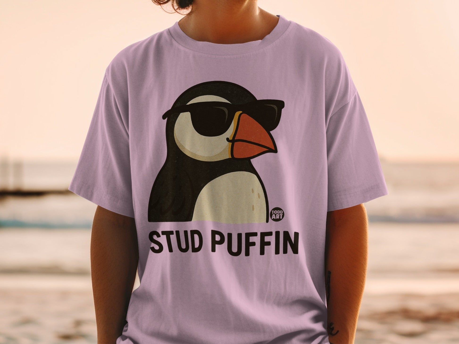 Stud Puffin Graphic Tee for Fun and Casual Looks