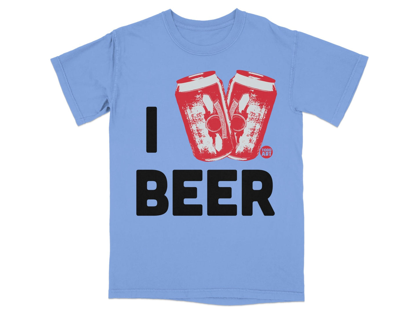 I Love Beer Graphic Print T-Shirt For Fans