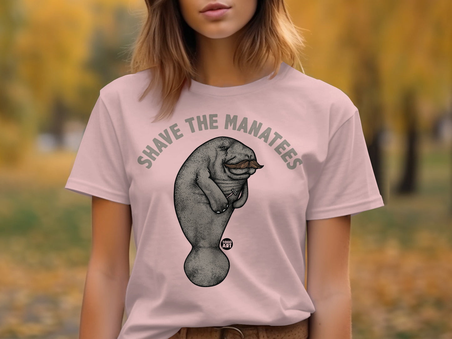 Shave the Manatees Graphic Print Tee Shirt product
