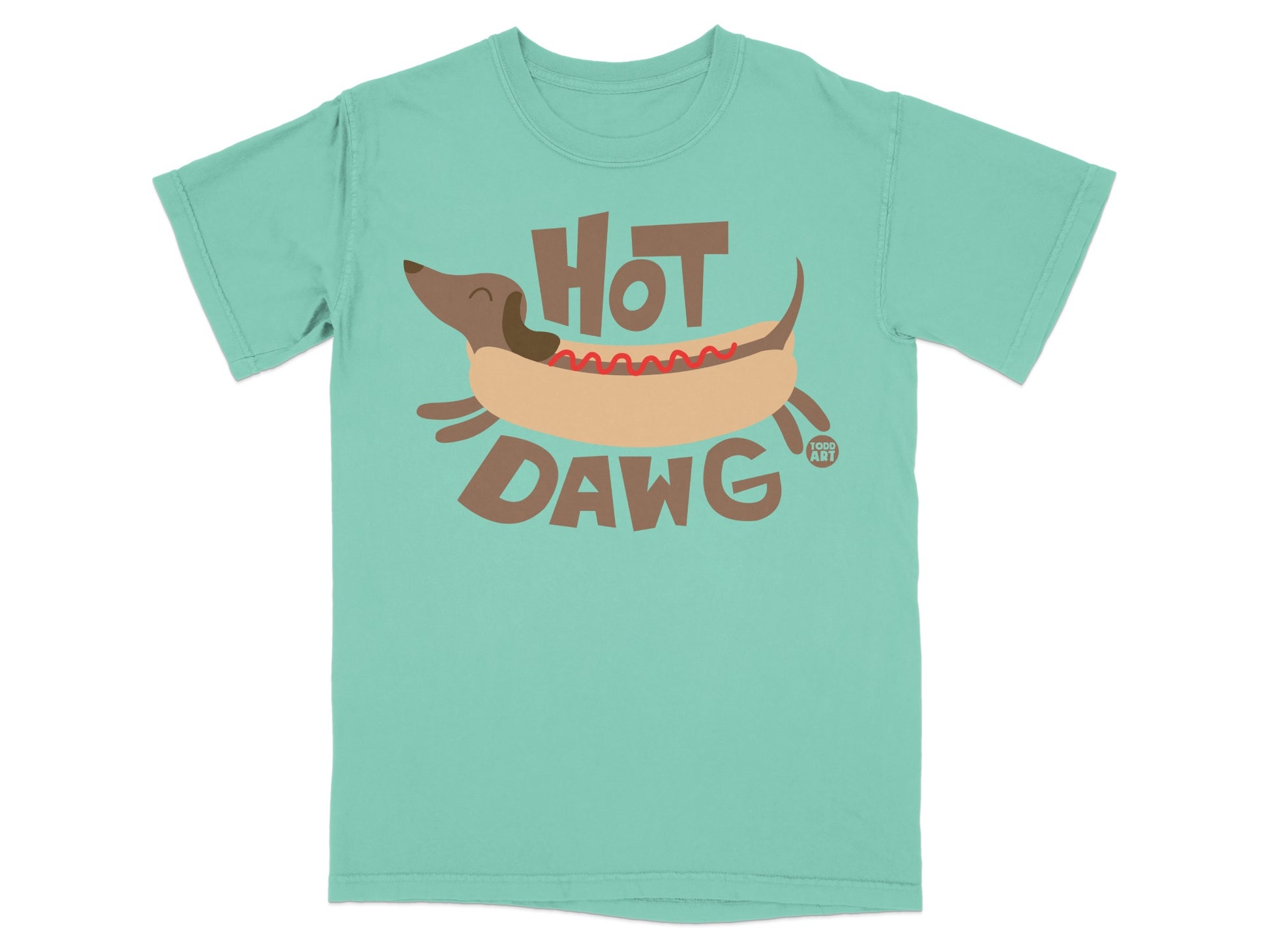 Hot Dawg Graphic Teal T-Shirt for Casual Wear