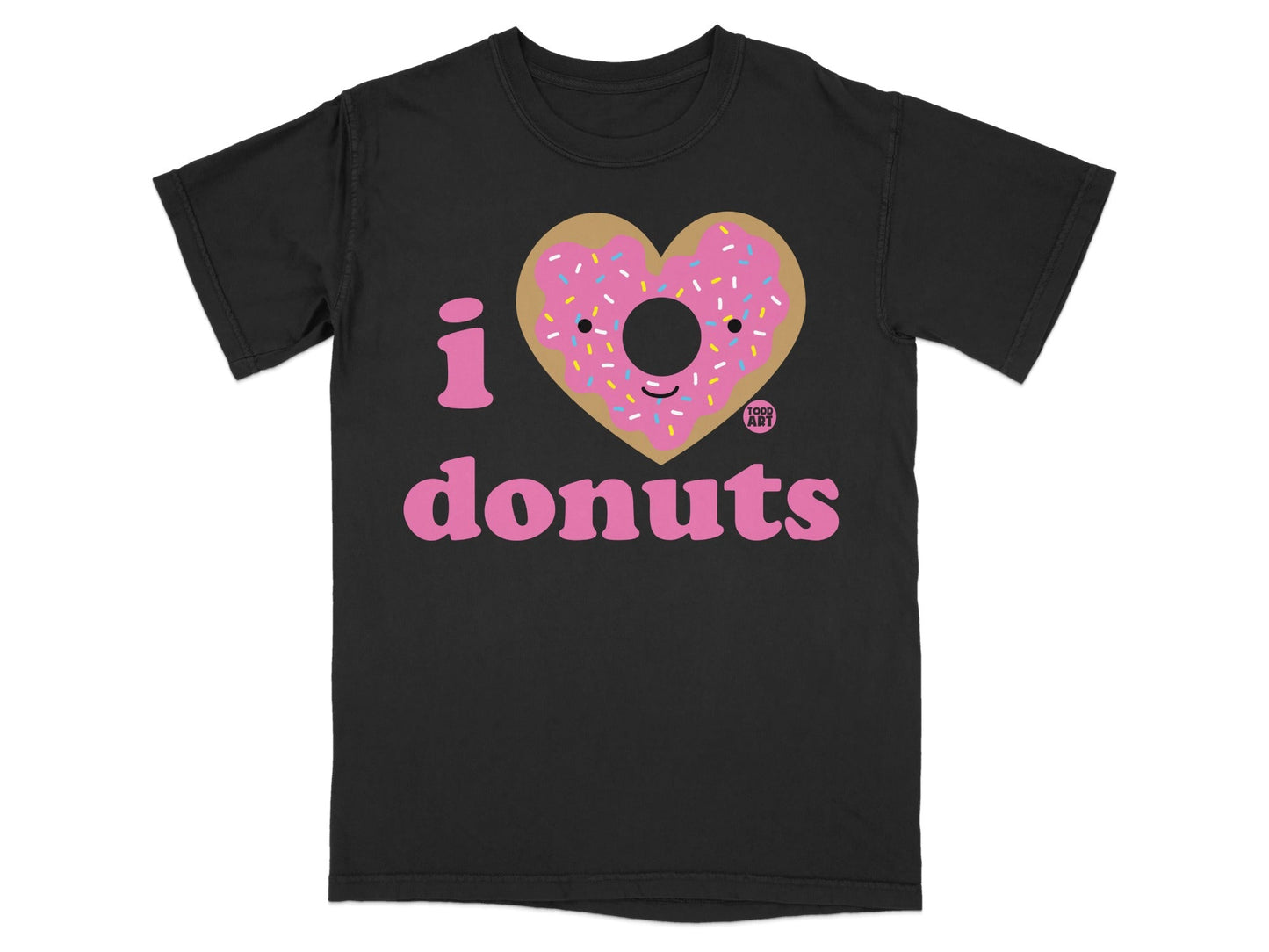 I Donuts Heart Sprinkles Black Short Sleeve T-shirt