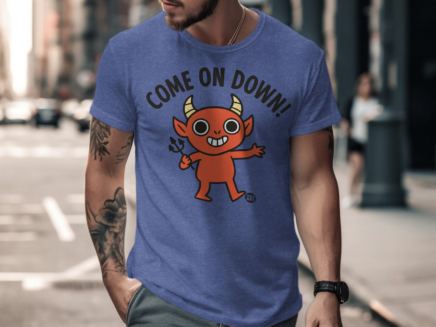 Come On Down Cute Cartoon Devil Graphic Tee Shirt