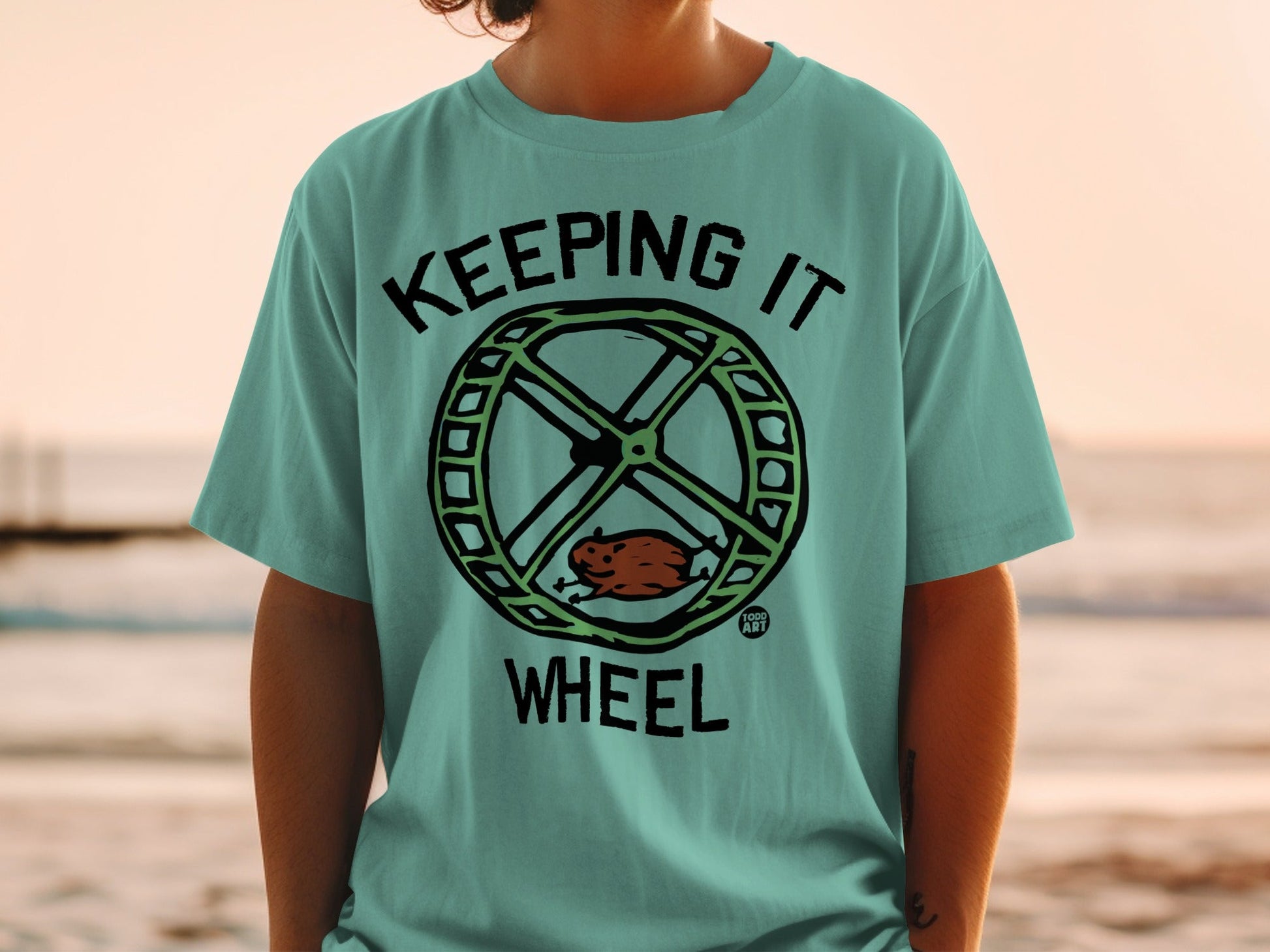 Keeping It Wheel Hamster T-Shirt Fun Graphic Tee
